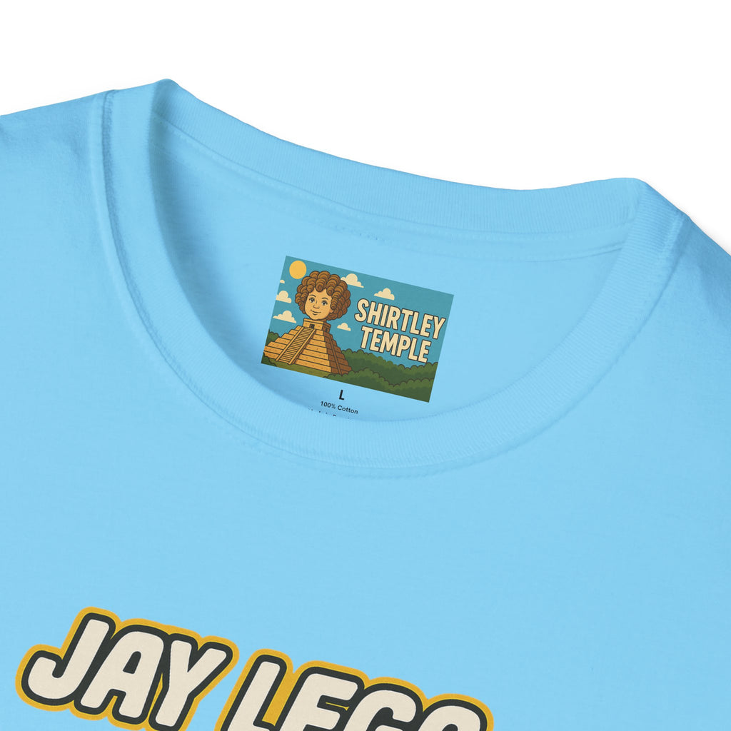 Jay Lego Funny Shirt Parody Apparel, Comedy Tribute, Lego Person, Jay Leno Mashup