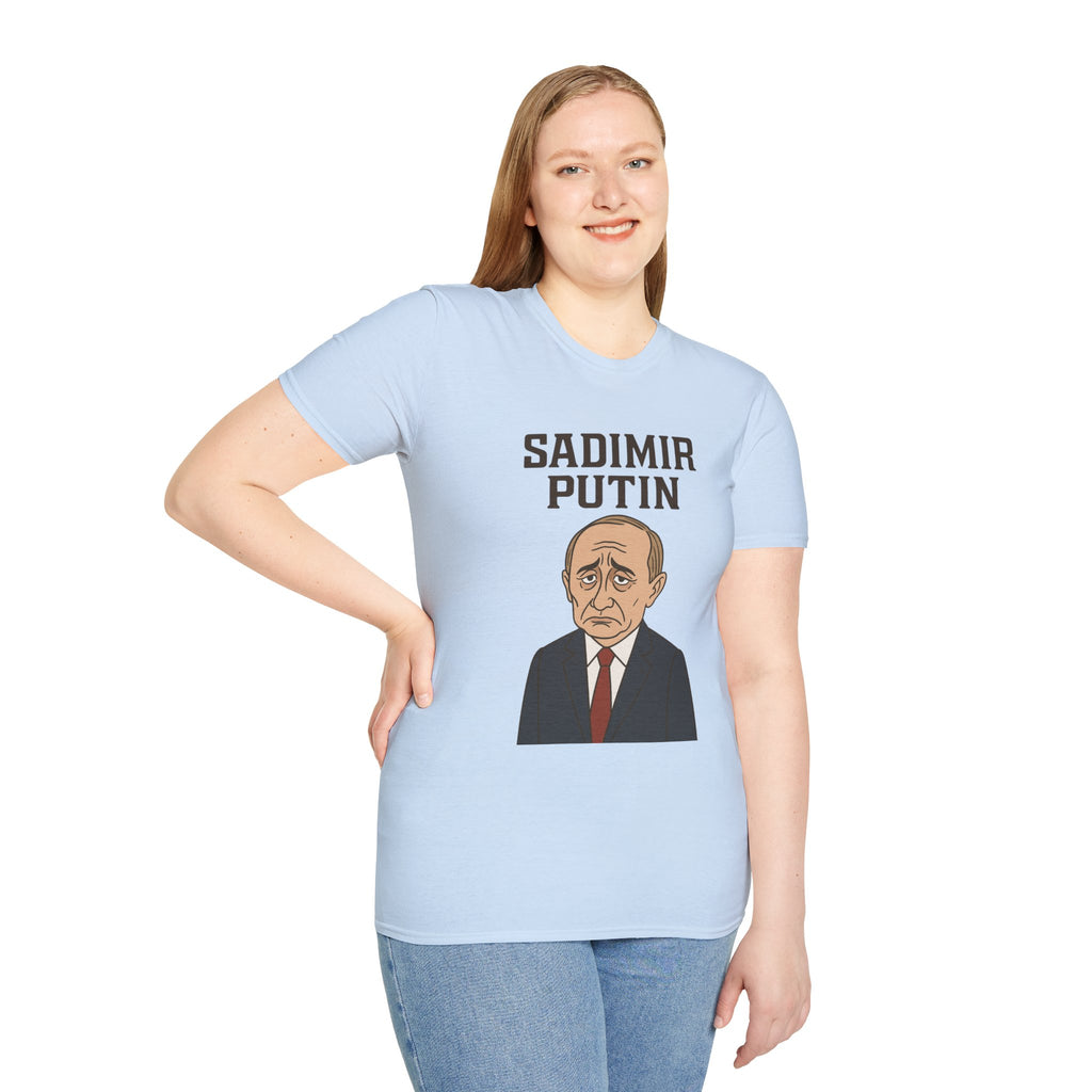 Sadimir Putin Funny T-Shirt, Vladimir Putin Parody Tee, Sad Person Comedy Shirt, Wordplay Humor Top