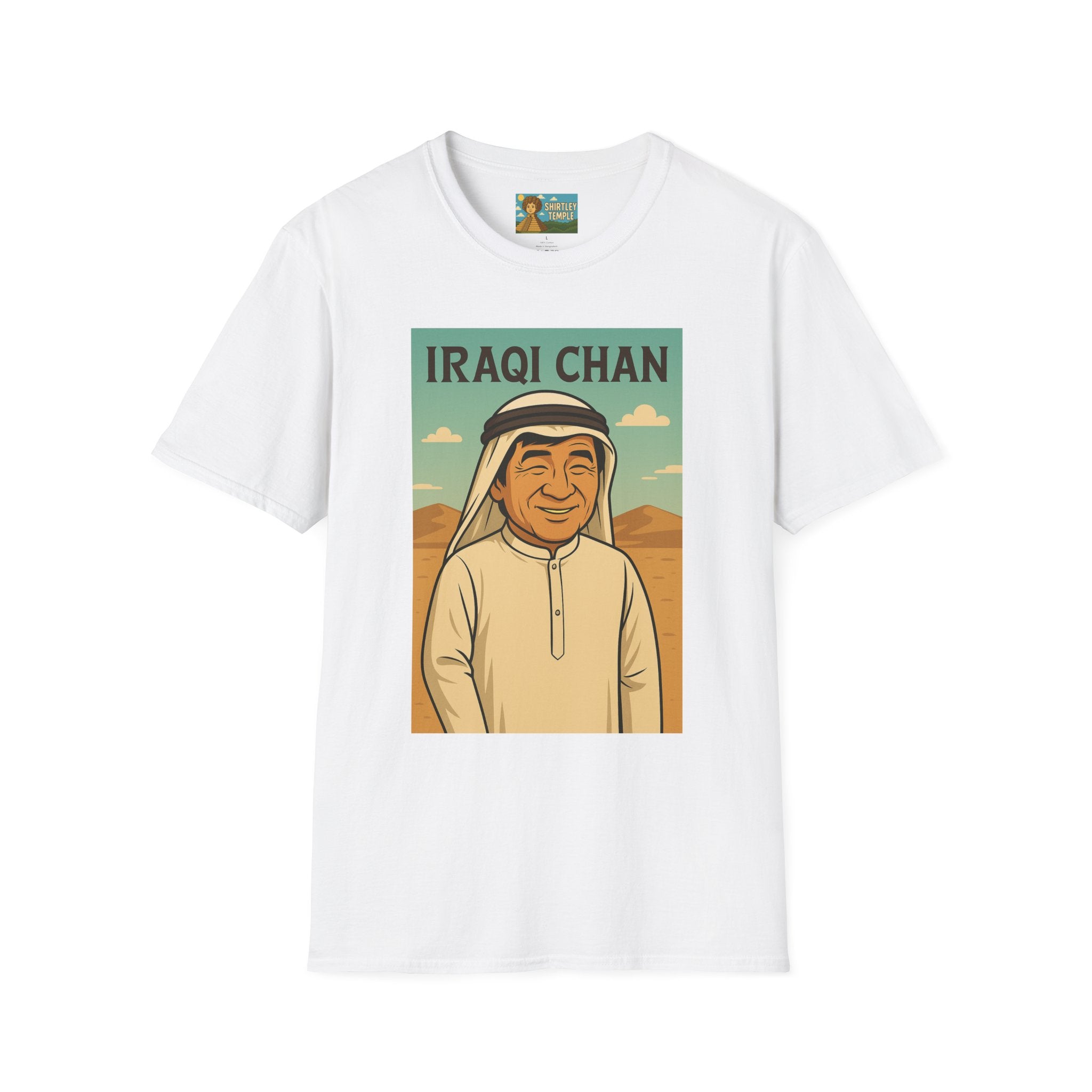 Iraqi Chan Unisex T-Shirt, Funny Jackie Chan Parody Apparel, Comedy Tribute Tee, Mashup Shirt
