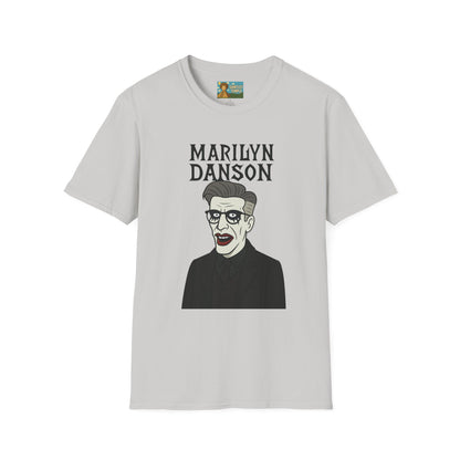 Marilyn Danson Funny Shirt, Mashup Tribute Tee, Parody Comedy Gift, Unisex Softstyle T-Shirt, Marilyn Manson Ted Danson