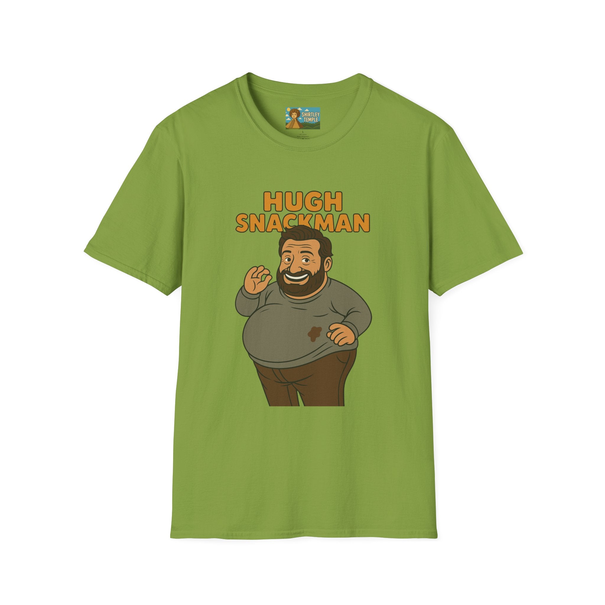 Hugh Snackman Funny Shirt, Hugh Jackman Parody Tee, Comedy Tribute Apparel, Unisex Softstyle T-Shirt