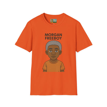 Morgan Freeboy Tribute T-Shirt, Funny Parody Tee, Morgan Freeman Wordplay Shirt, Unisex Softstyle, Gift for Comedy Lovers, Pop Culture Top