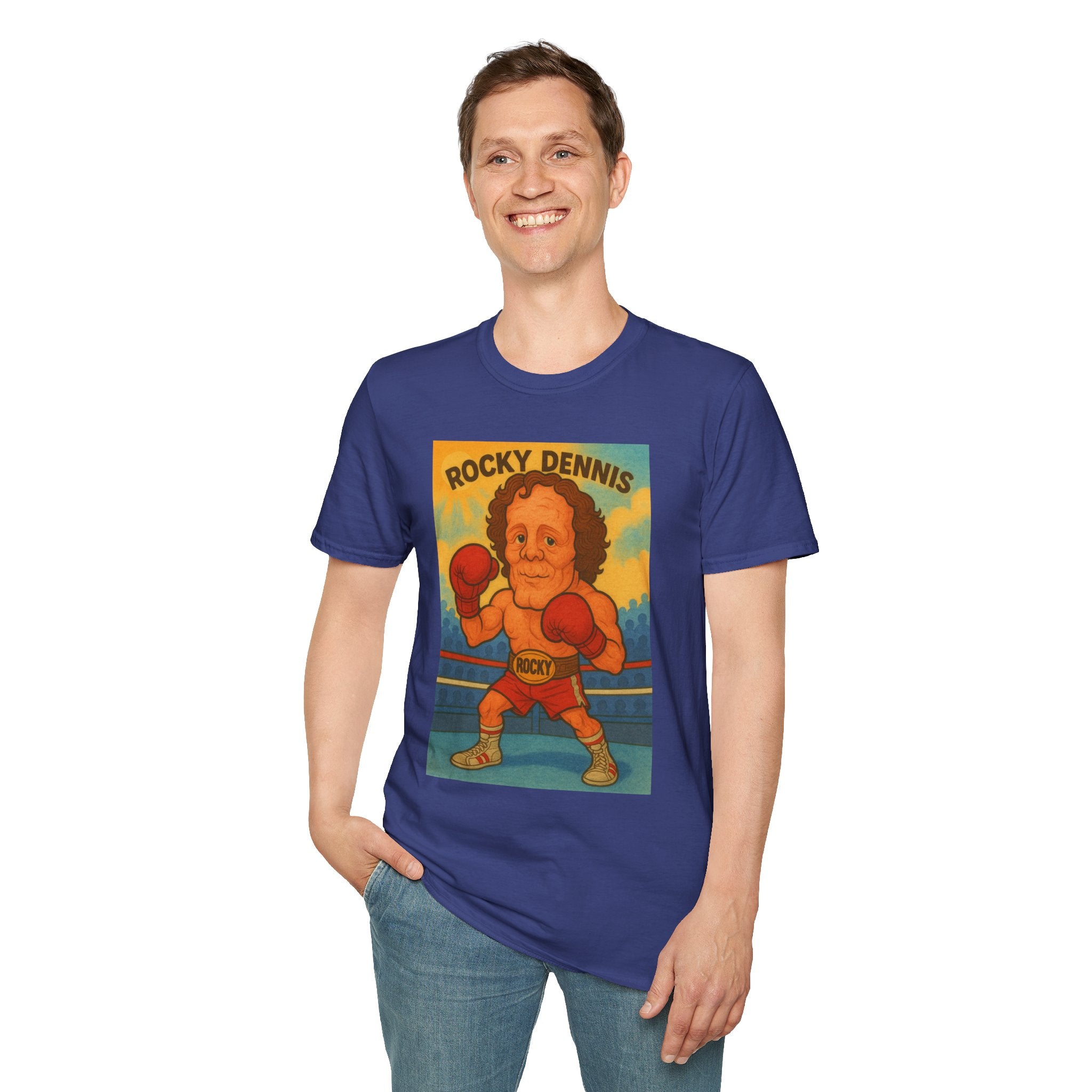 Rocky Dennis The Mask Rocky Mashup T-Shirt, Funny Movie Crossover Tee, Rocky Balboa Gift Shirt, Unisex Softstyle Top