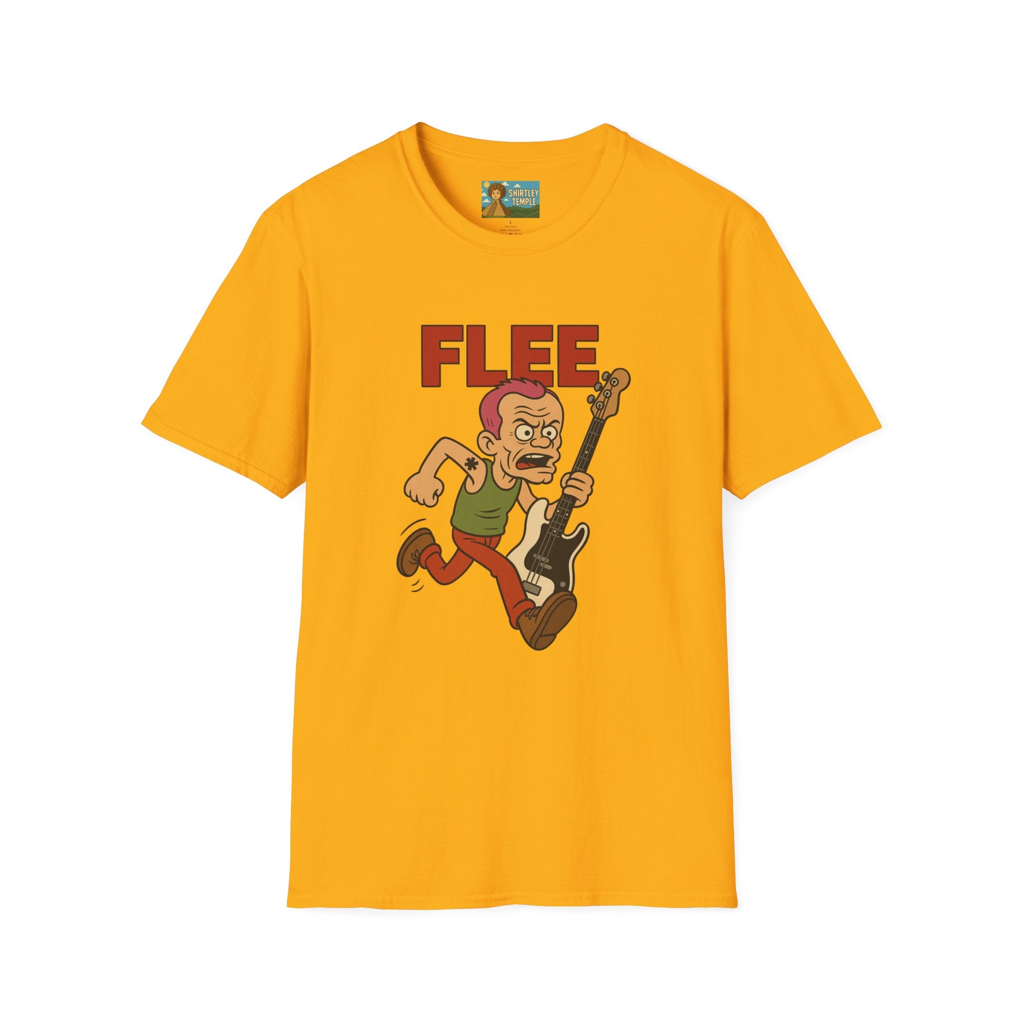 Flee funny shirt pun wordplay Flea red hot chili peppers running away fleeing
