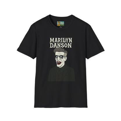 Marilyn Danson Funny Shirt, Mashup Tribute Tee, Parody Comedy Gift, Unisex Softstyle T-Shirt, Marilyn Manson Ted Danson