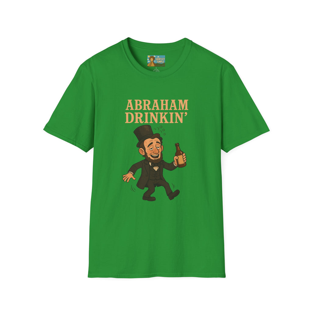Abraham Drinkin' Party Shirt, St. Patrick's Day Tee, Unisex Tshirt, Funny Wordplay Graphic Tee, Gift for History Buffs