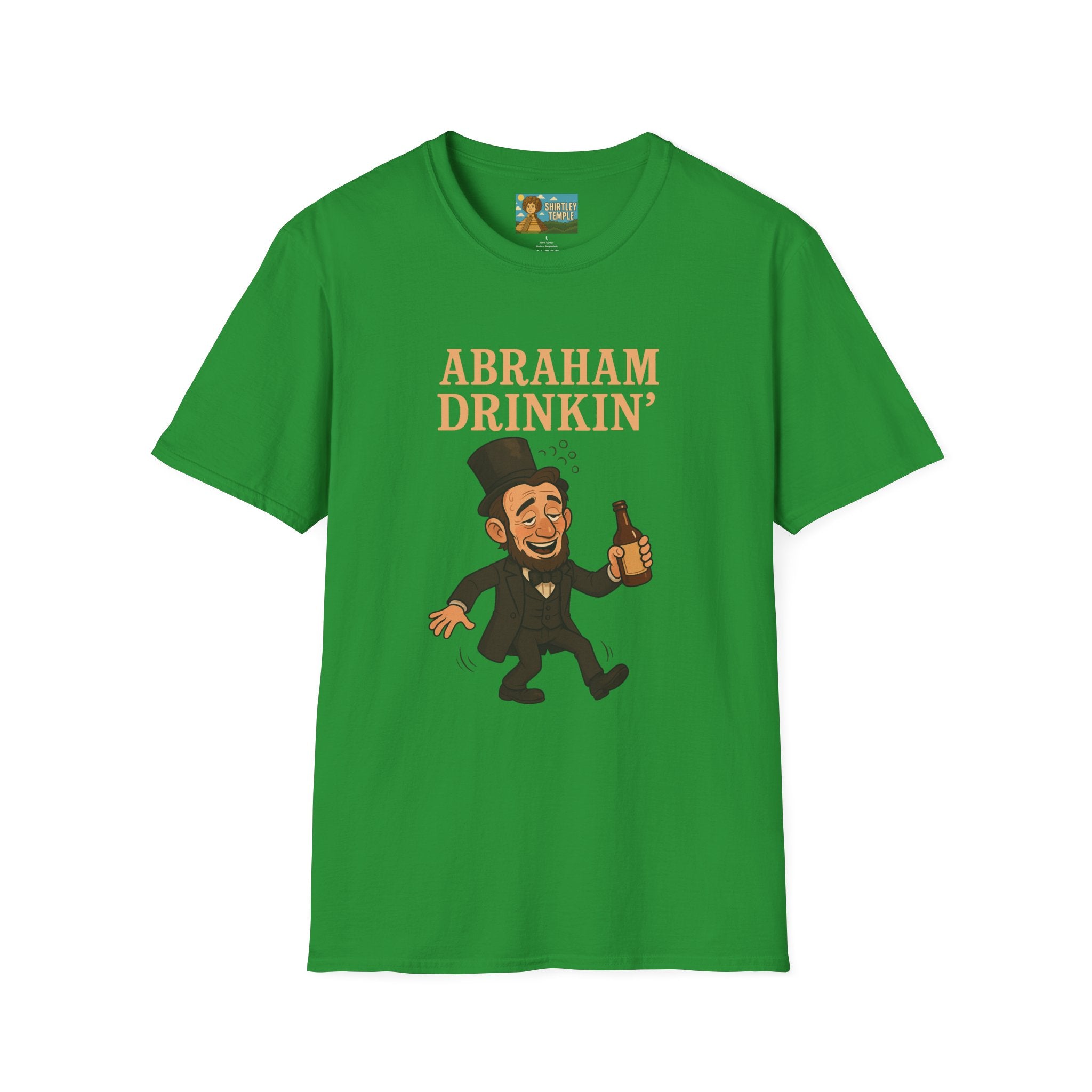 Abraham Drinkin' Party Shirt, St. Patrick's Day Tee, Unisex Tshirt, Funny Wordplay Graphic Tee, Gift for History Buffs