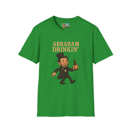 Abraham Drinkin' Party Shirt, St. Patrick's Day Tee, Unisex Tshirt, Funny Wordplay Graphic Tee, Gift for History Buffs