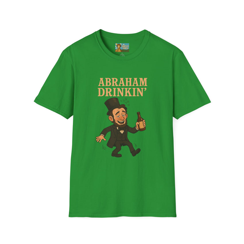 Abraham Drinkin' Party Shirt, St. Patrick's Day Tee, Unisex Tshirt, Funny Wordplay Graphic Tee, Gift for History Buffs