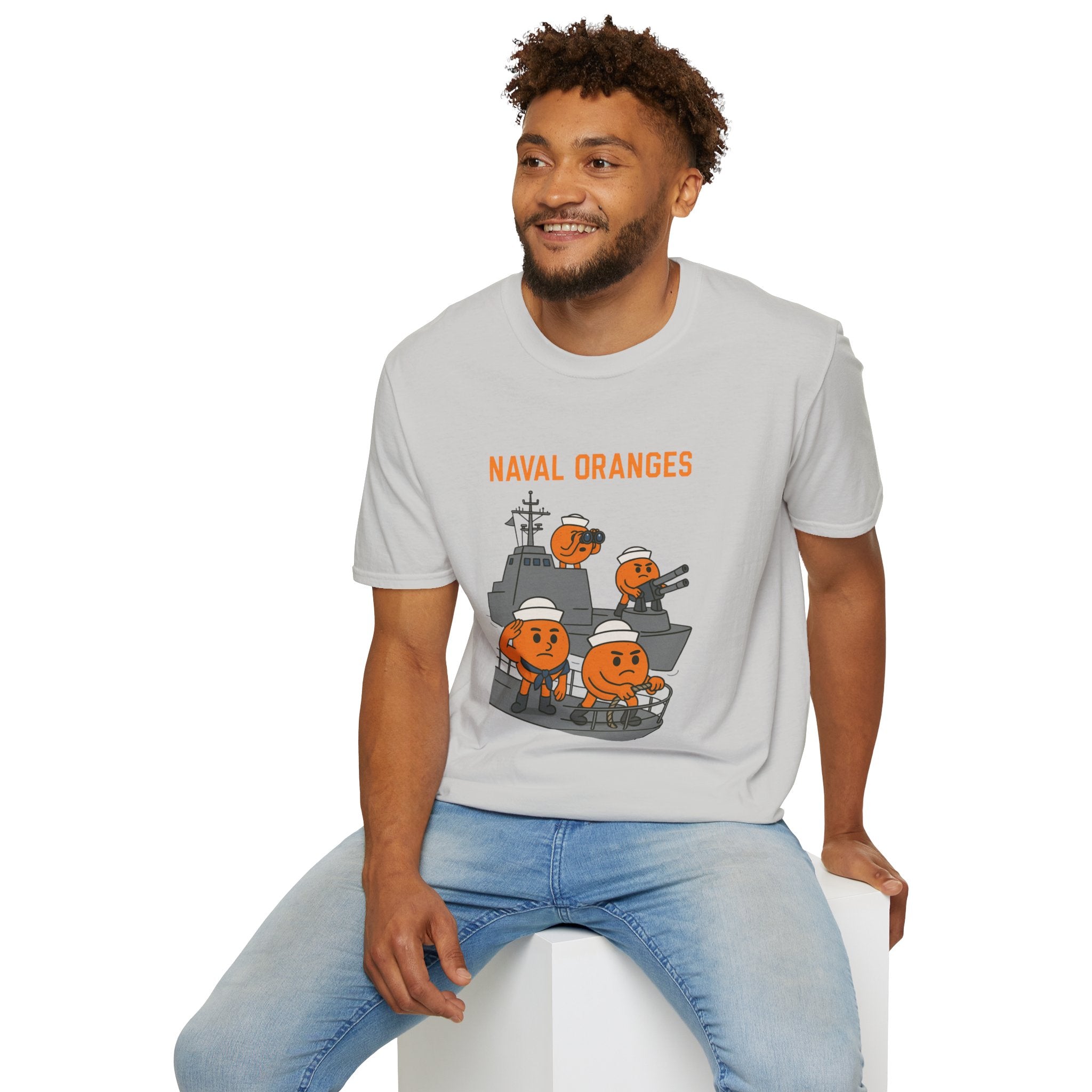 Naval Oranges Unisex Softstyle T-Shirt, Funny Shirt Parody Wordplay Mashup, Navy People Comedy Pun Punny, Navel Oranges Tee, Citrus Humor