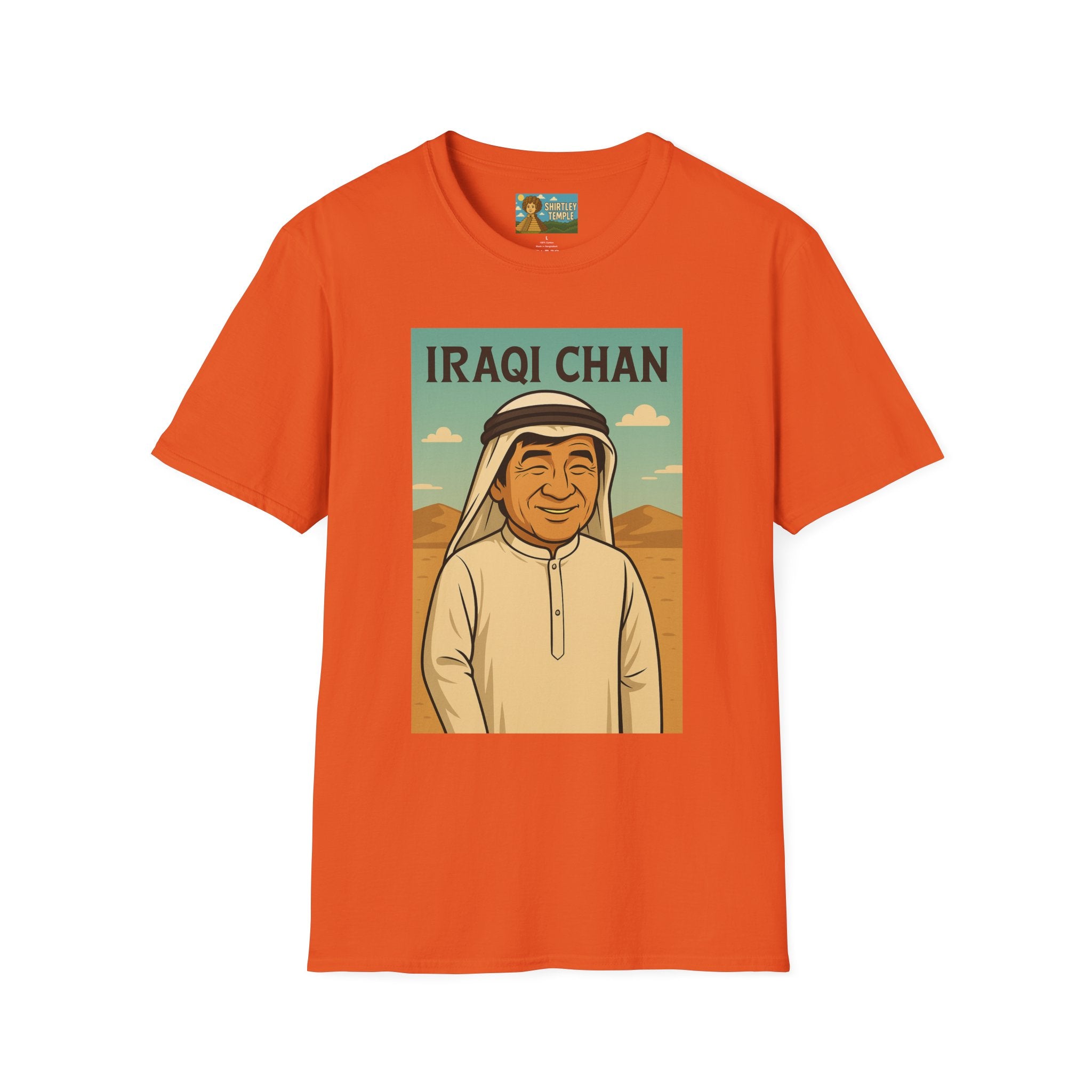 Iraqi Chan Unisex T-Shirt, Funny Jackie Chan Parody Apparel, Comedy Tribute Tee, Mashup Shirt