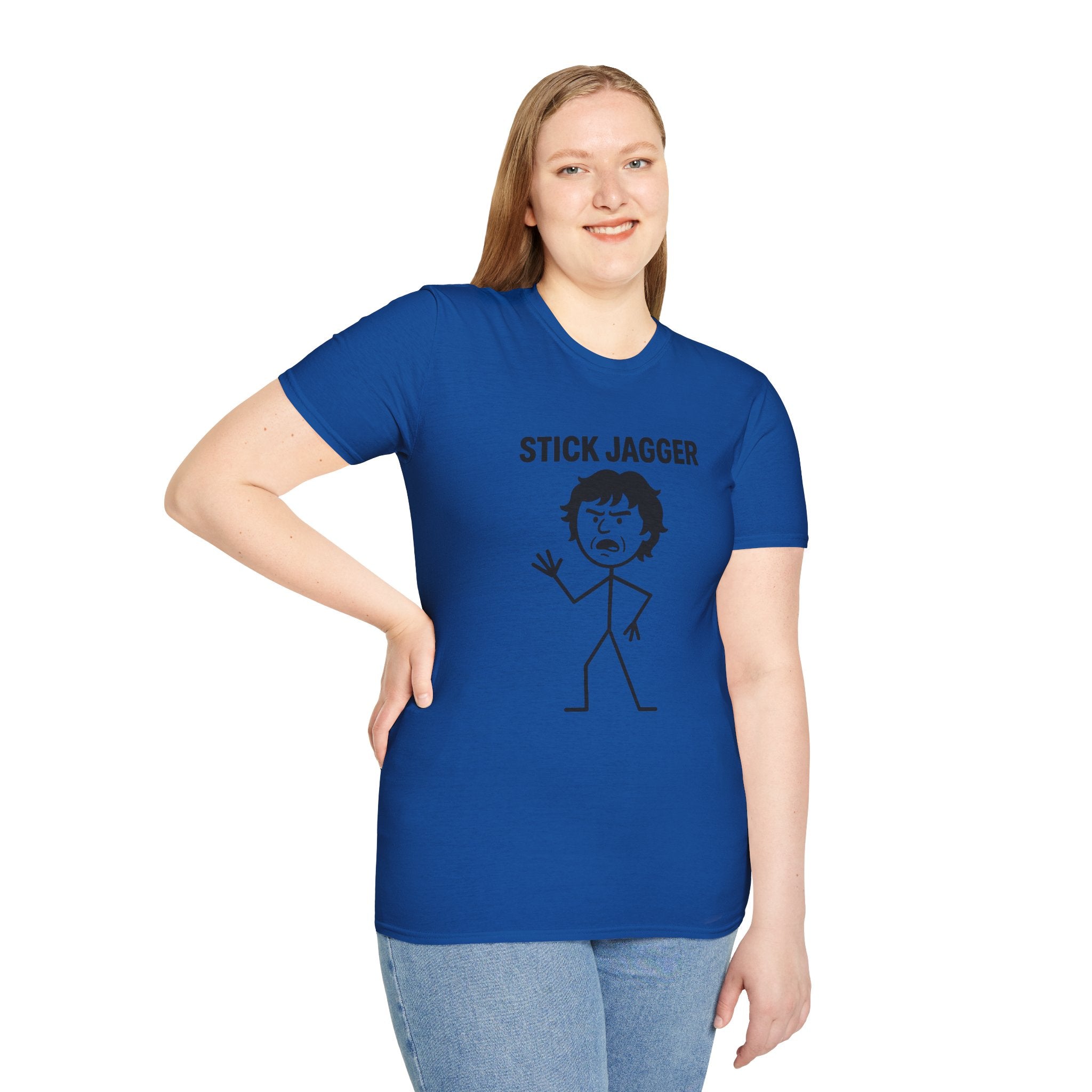 Stick Jagger Funny Shirt, Stick Figure Parody Wordplay T-Shirt, Pun Mashup Tee, Humorous Graphic Top, Sarcastic Slogan Clothing
