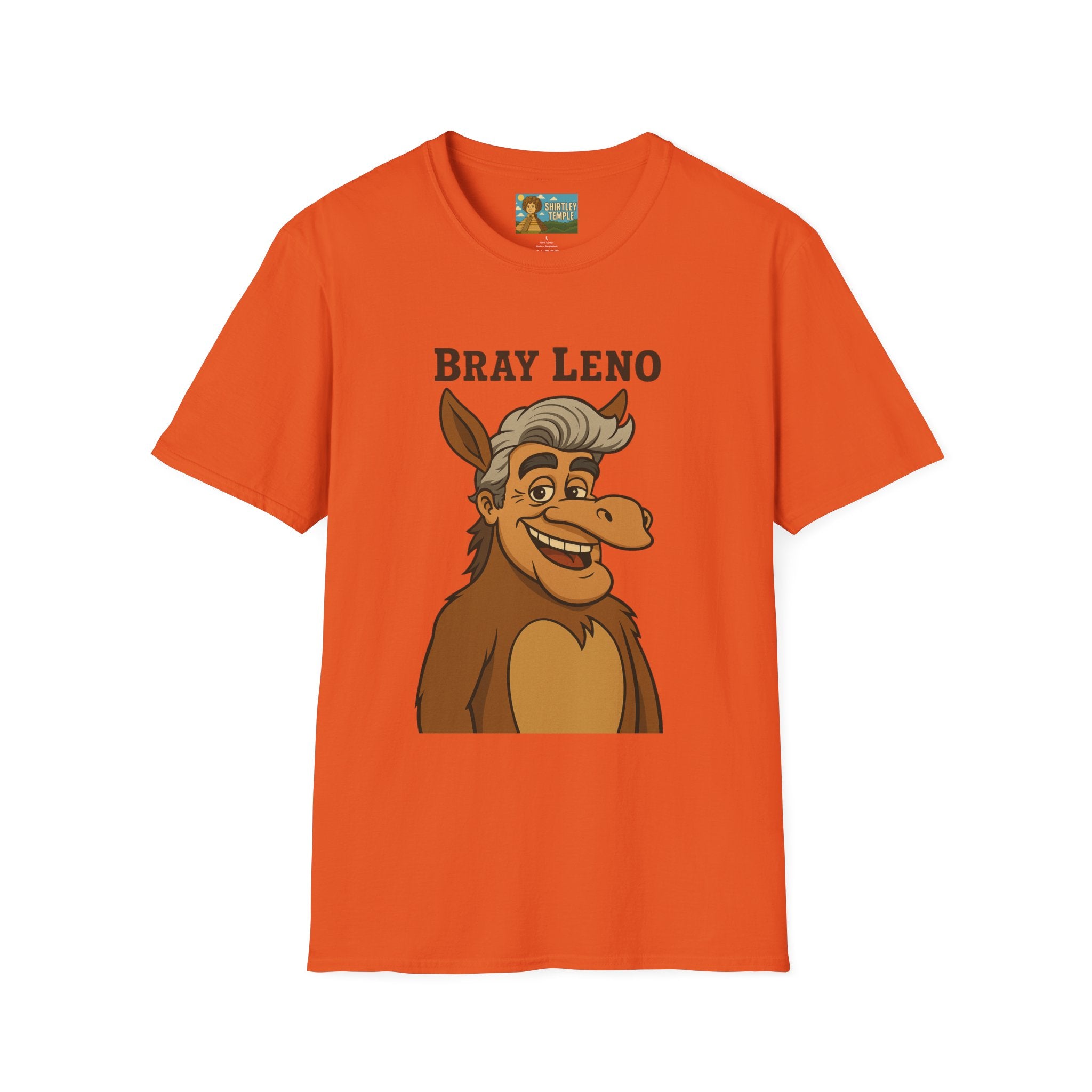 Bray Leno Parody Unisex Tee, Jay Leno Donkey Mashup Shirt, Funny Wordplay Comedy Gift, Softstyle T-Shirt