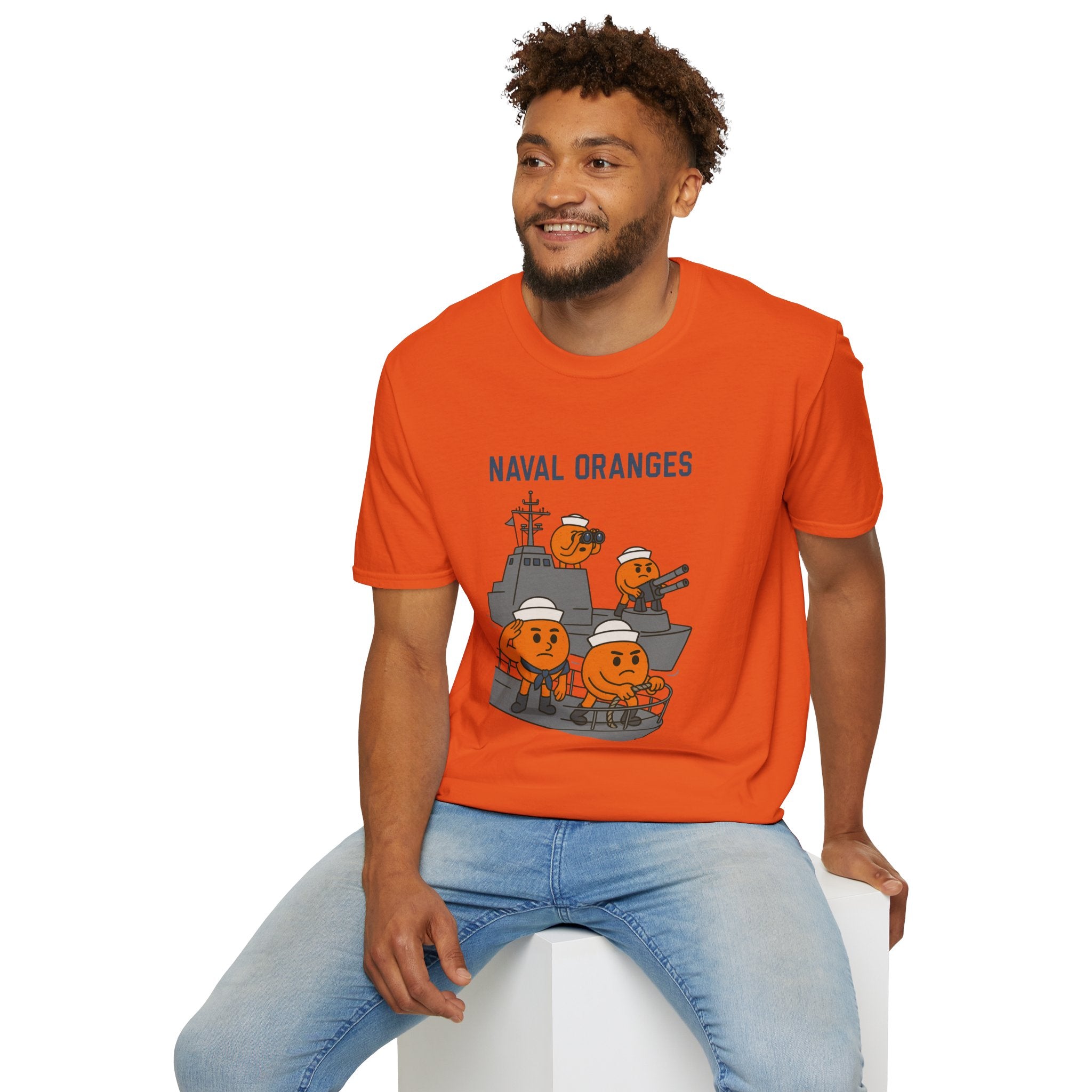 Naval Oranges Unisex Softstyle T-Shirt, Funny Shirt Parody Wordplay Mashup, Navy People Comedy Pun Punny, Navel Oranges Tee, Citrus Humor