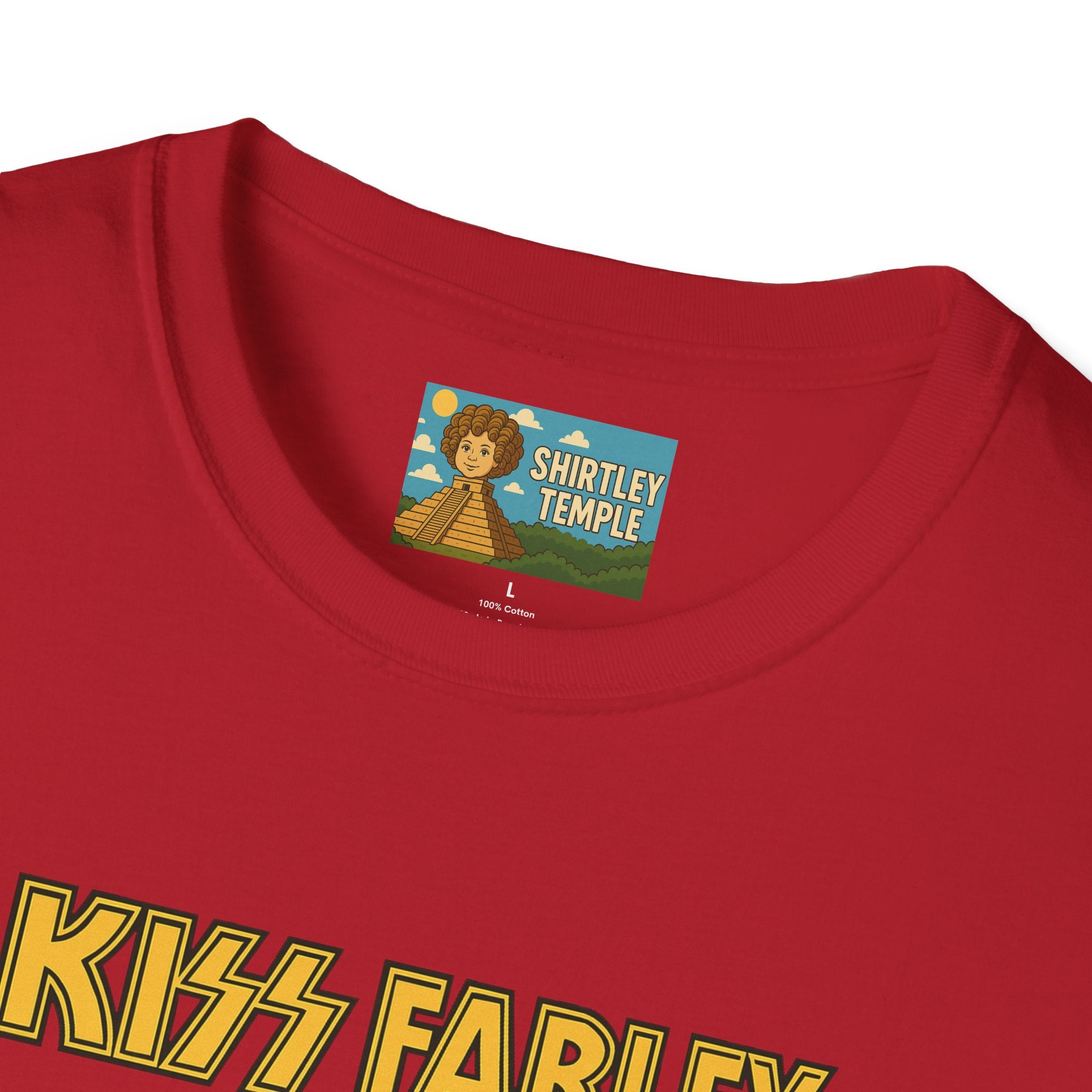Kiss Farley T-Shirt, Rock Band Chris Farley Tribute Shirt, Funny Parody Mashup Tee, Unisex Softstyle Top, Gift for Music Lovers