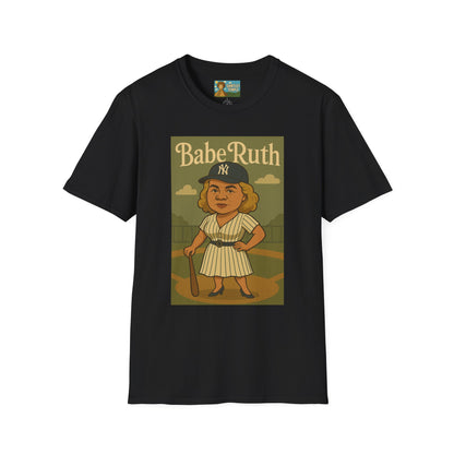 Babe Ruth funny wordplay pun baseball star remagined as a babe vintage nerd gift