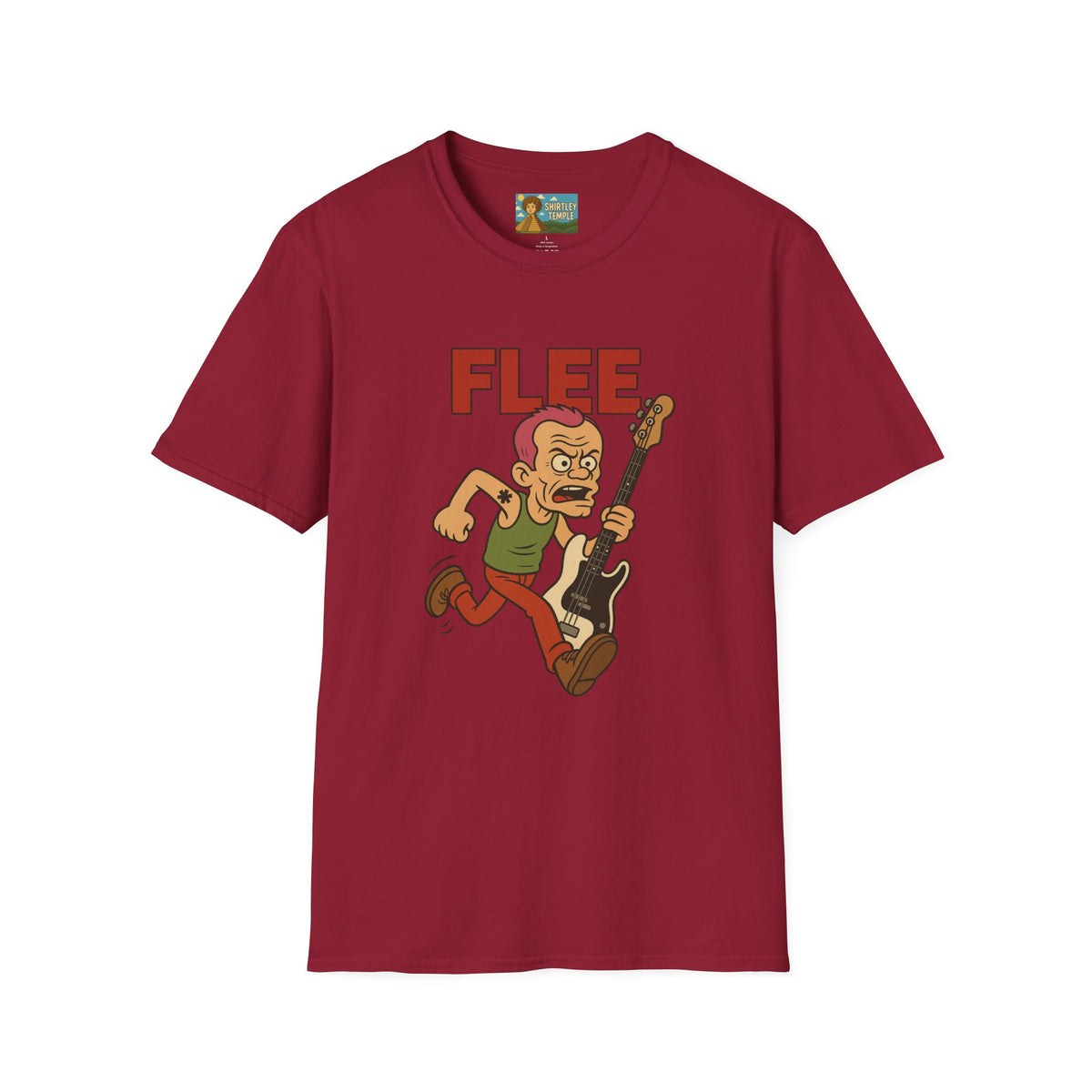 Flee funny shirt pun wordplay Flea red hot chili peppers running away fleeing