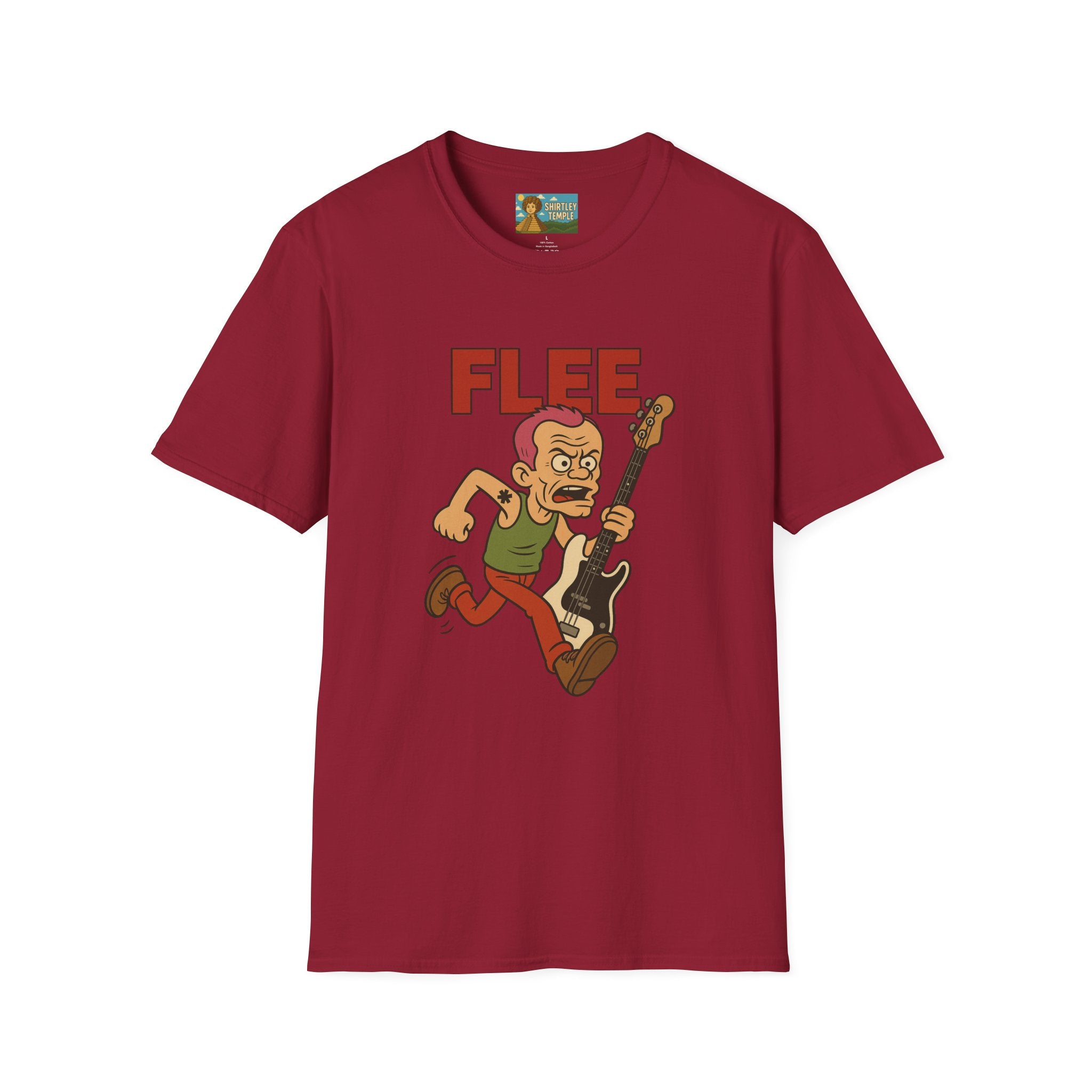 Flee funny shirt pun wordplay Flea red hot chili peppers running away fleeing