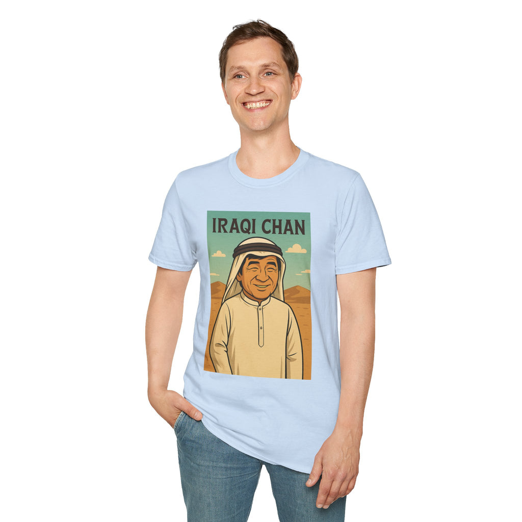 Iraqi Chan Unisex T-Shirt, Funny Jackie Chan Parody Apparel, Comedy Tribute Tee, Mashup Shirt