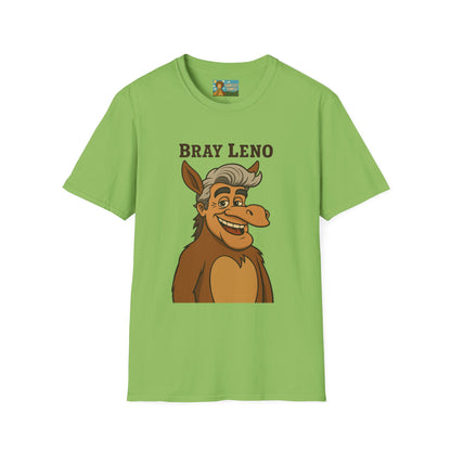 Bray Leno Parody Unisex Tee, Jay Leno Donkey Mashup Shirt, Funny Wordplay Comedy Gift, Softstyle T-Shirt