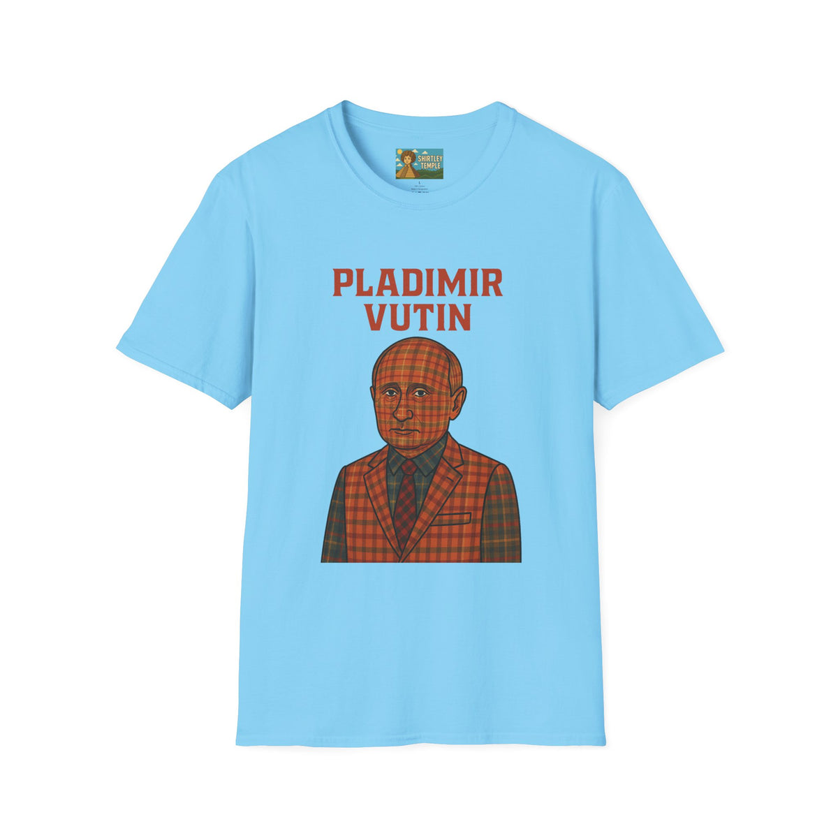 Pladimir Vutin T-Shirt, Funny Putin Parody Shirt, Plaid Person Pun Tee, Comedy Putin Plaid Top, Vladimir Putin Plaid Wordplay Apparel