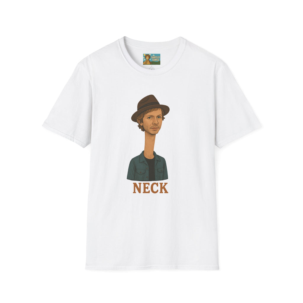 Neck Funny Long Neck Beck Tribute Unisex T-Shirt, Musician Parody Tee, Top for Comedy Fans, Neck Shirt with Wordplay, Music Lover Gift