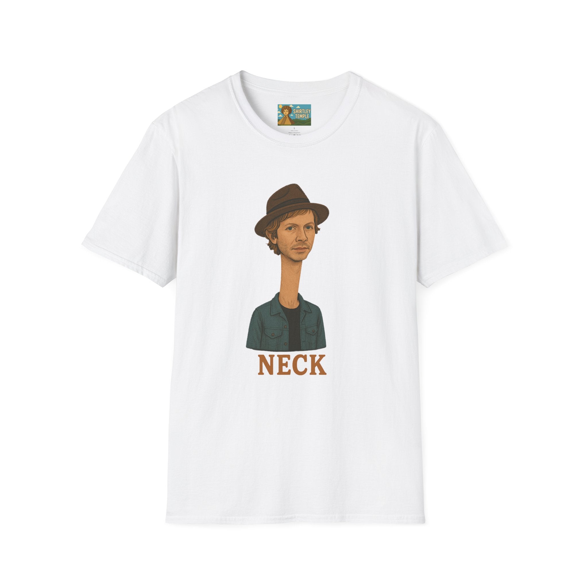 Neck Funny Long Neck Beck Tribute Unisex T-Shirt, Musician Parody Tee, Top for Comedy Fans, Neck Shirt with Wordplay, Music Lover Gift
