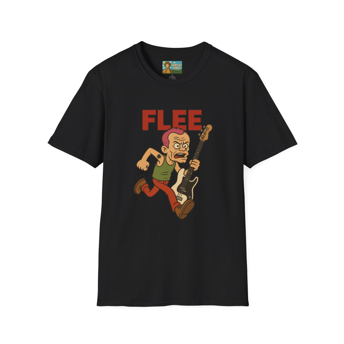 Flee funny shirt pun wordplay Flea red hot chili peppers running away fleeing