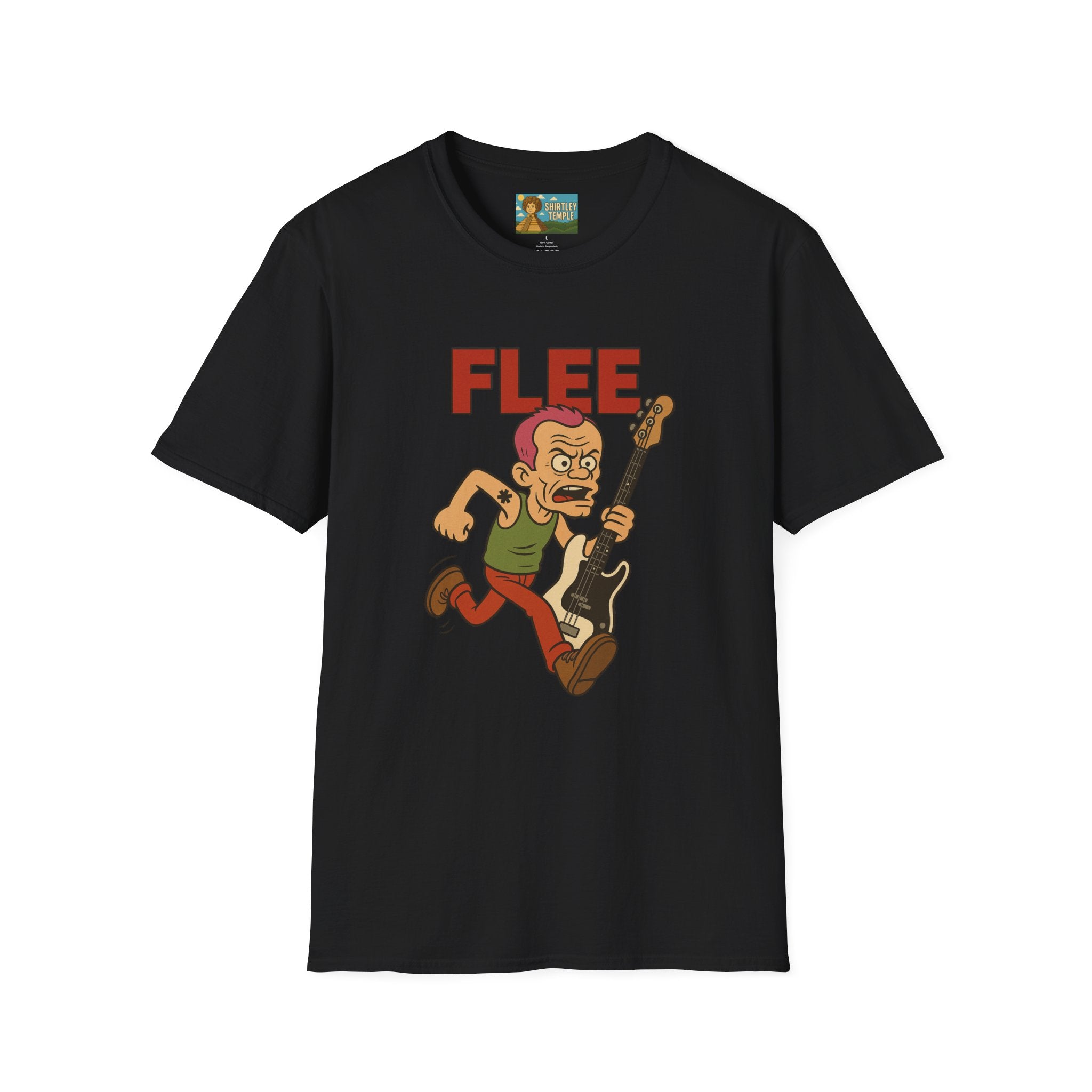 Flee funny shirt pun wordplay Flea red hot chili peppers running away fleeing