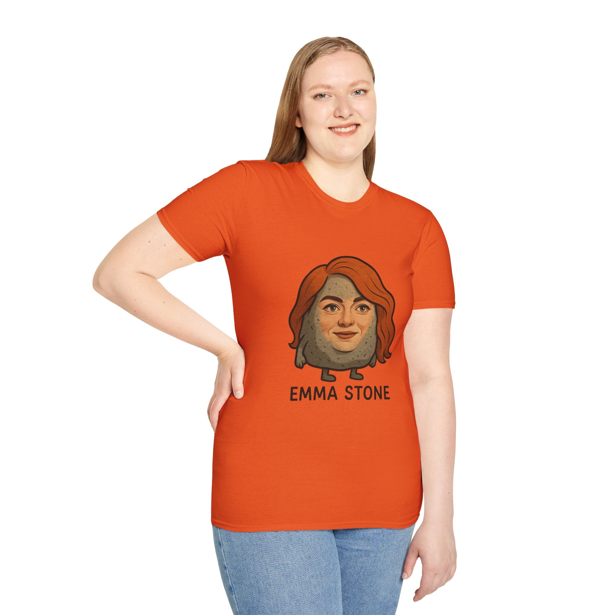Emma Stone funny shirt wordplay pun actress and an actual stone mashup