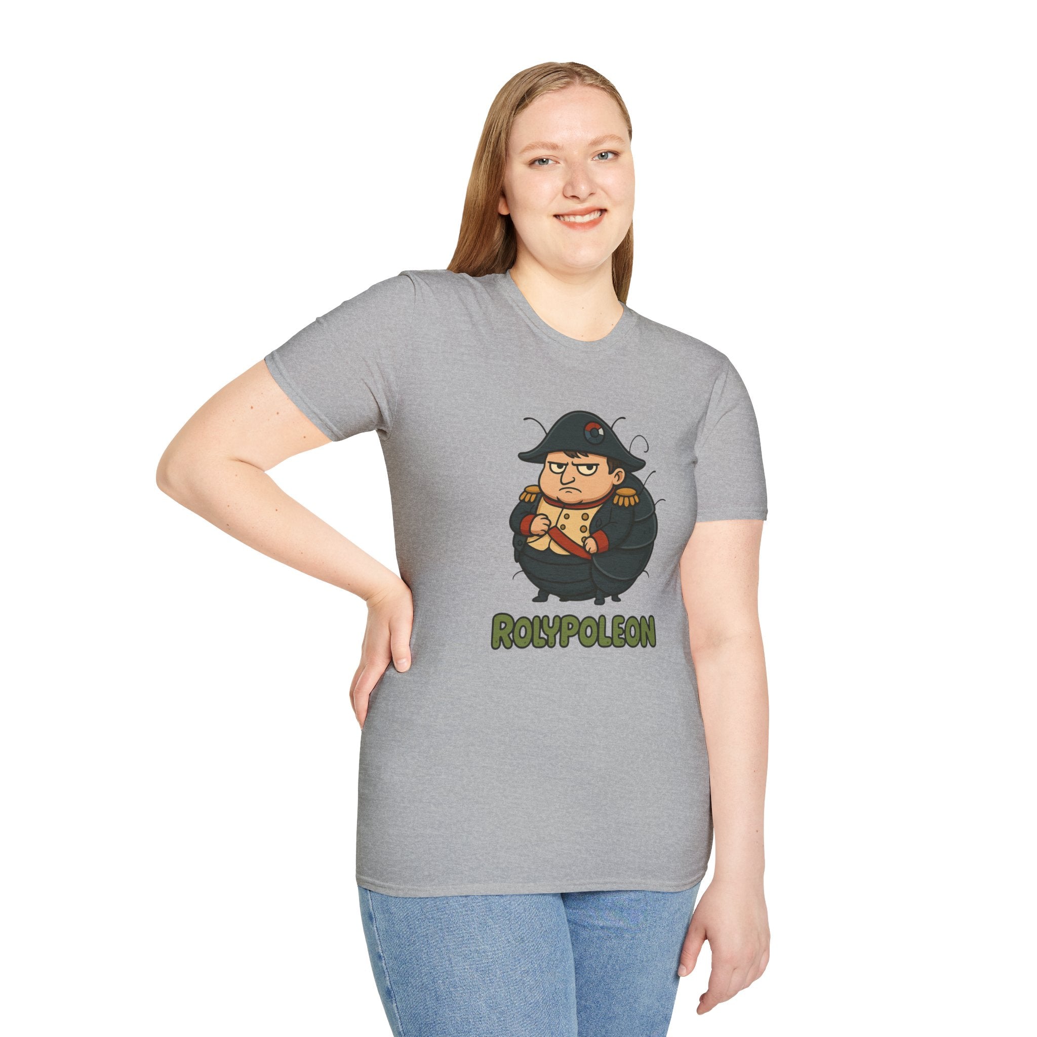 Rolypoleon Funny Shirt Mashup Parody Unisex Softstyle T-Shirt, Roly Poly and Napoleon Comedy Wordplay Tee, Humorous Graphic Tee, Novelty