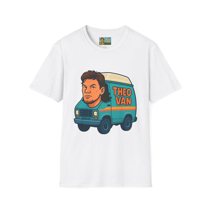 Theo Van (Theo Von + Van = Theo Van) Funny Tribute T-Shirt, Comedy Mashup Tee, Comedian Parody Shirt, Unisex Softstyle Top, Van Lover Gift