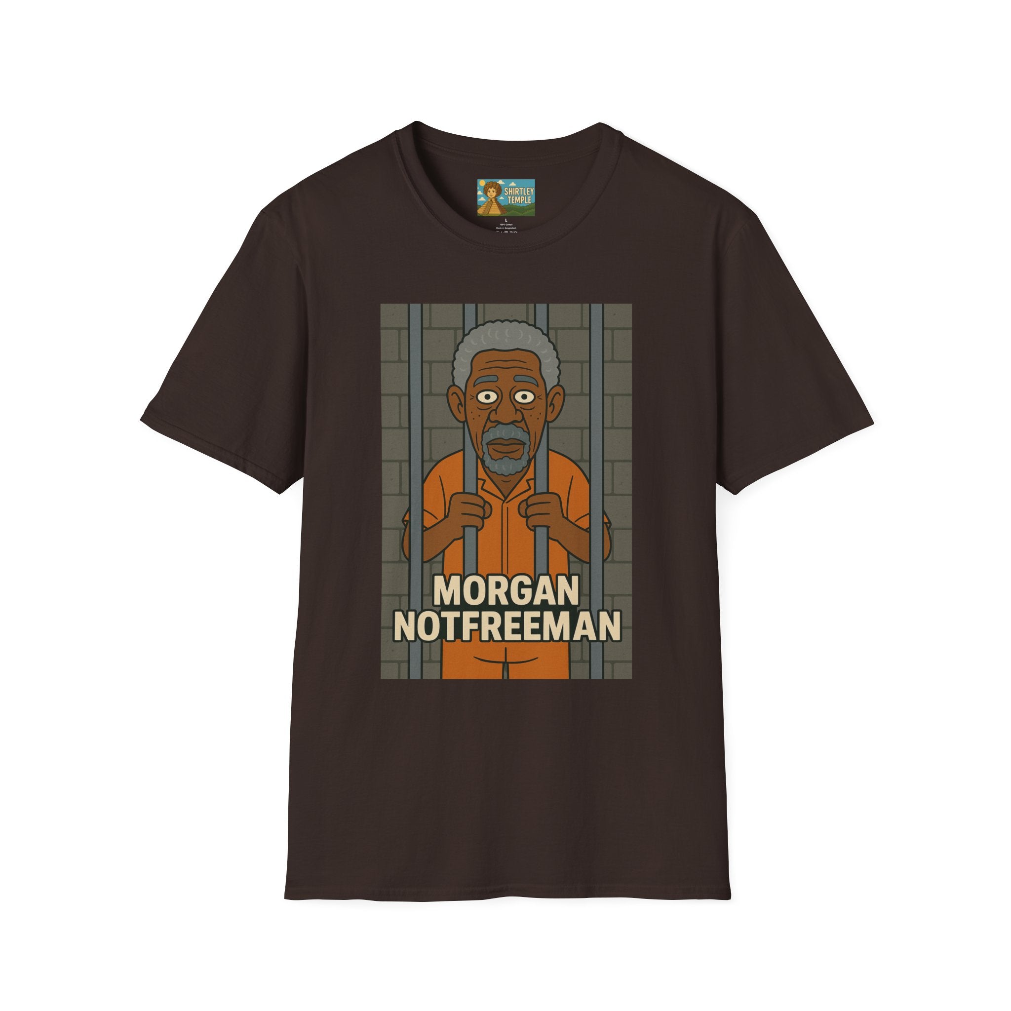 Morgan Notfreeman T-Shirt, Funny Parody Wordplay Tee, Unisex Softstyle Shirt, Morgan Freeman Not Free Comedy, Tribute Irony