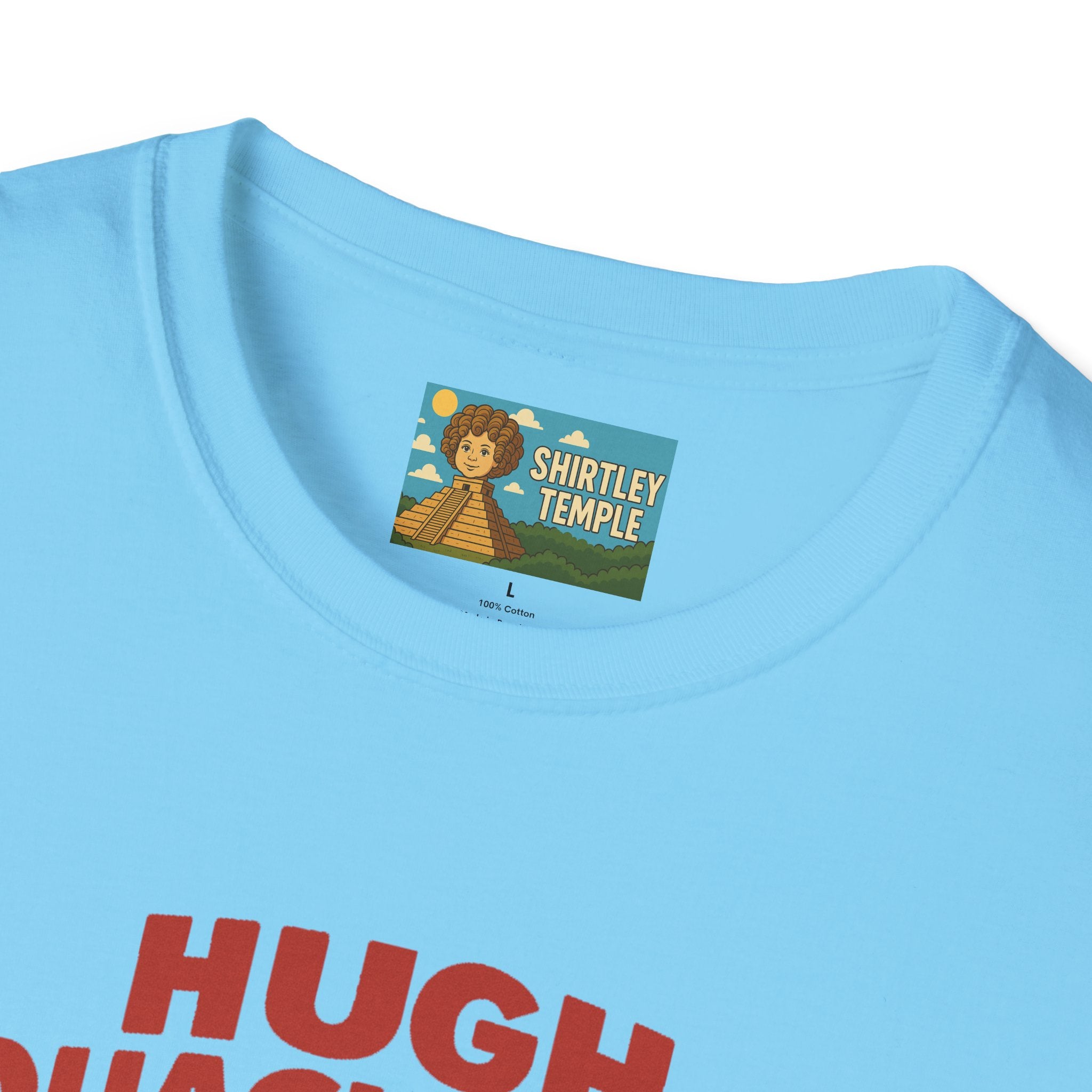 Hugh Quackman Funny Shirt, Parody Apparel, Hugh Jackman Duck Tee, Comedy Tribute, Wordplay Mashup, Unisex Softstyle T-Shirt