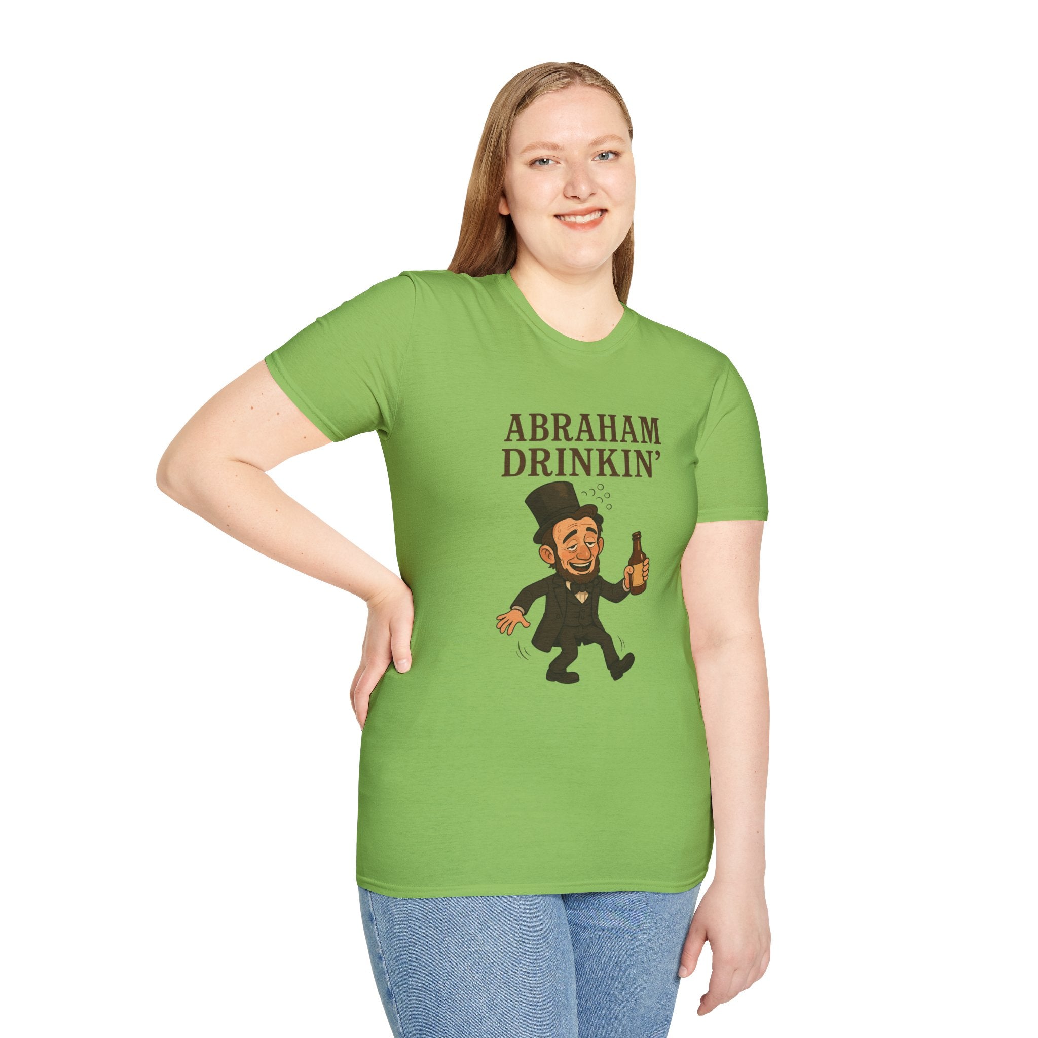 Abraham Drinkin' Party Shirt, St. Patrick's Day Tee, Unisex Tshirt, Funny Wordplay Graphic Tee, Gift for History Buffs