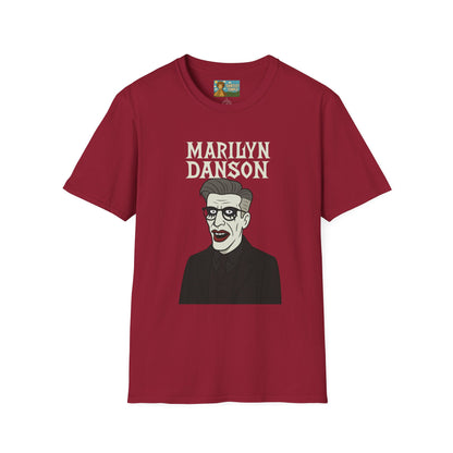 Marilyn Danson Funny Shirt, Mashup Tribute Tee, Parody Comedy Gift, Unisex Softstyle T-Shirt, Marilyn Manson Ted Danson