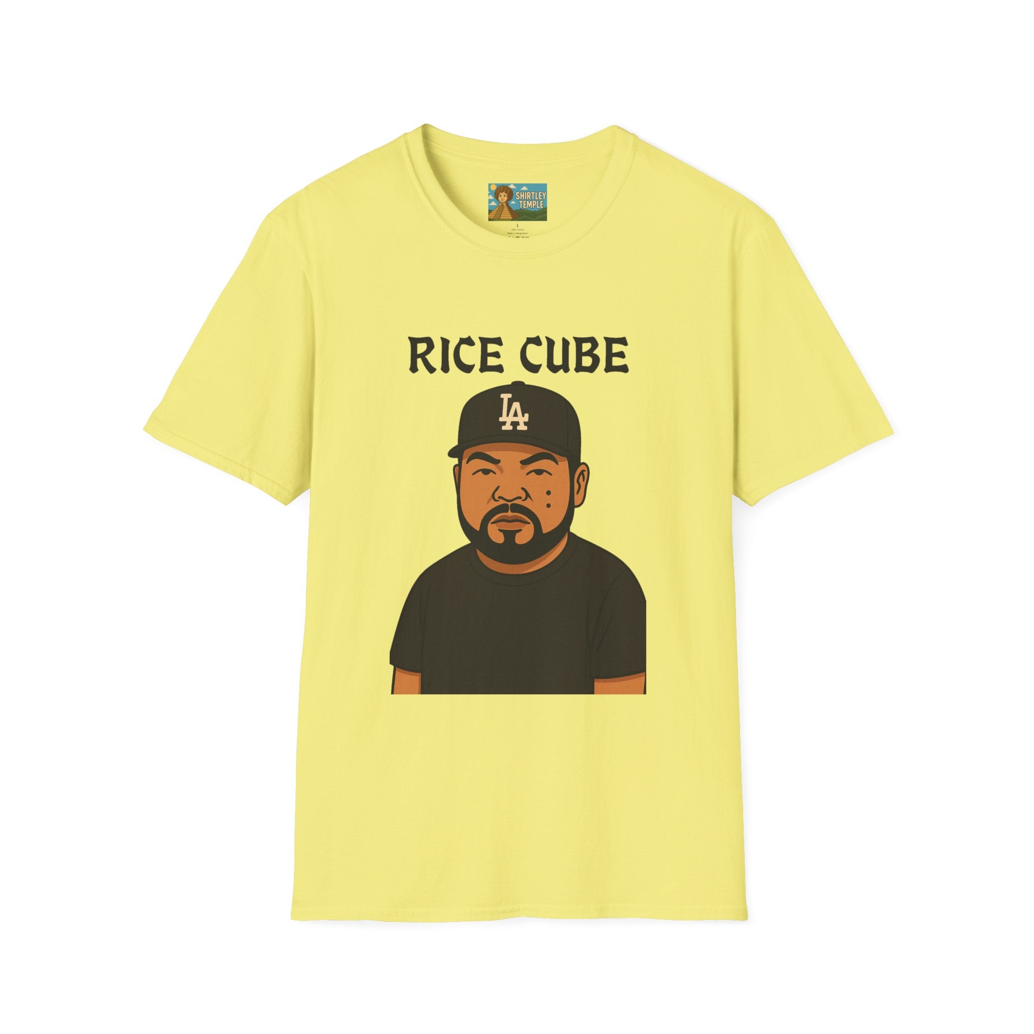 Rice Cube Funny T-Shirt, Ice Cube Asian Parody Shirt, Wordplay Tee, Hip-Hop Music Fan Gift, Unisex Softstyle Top
