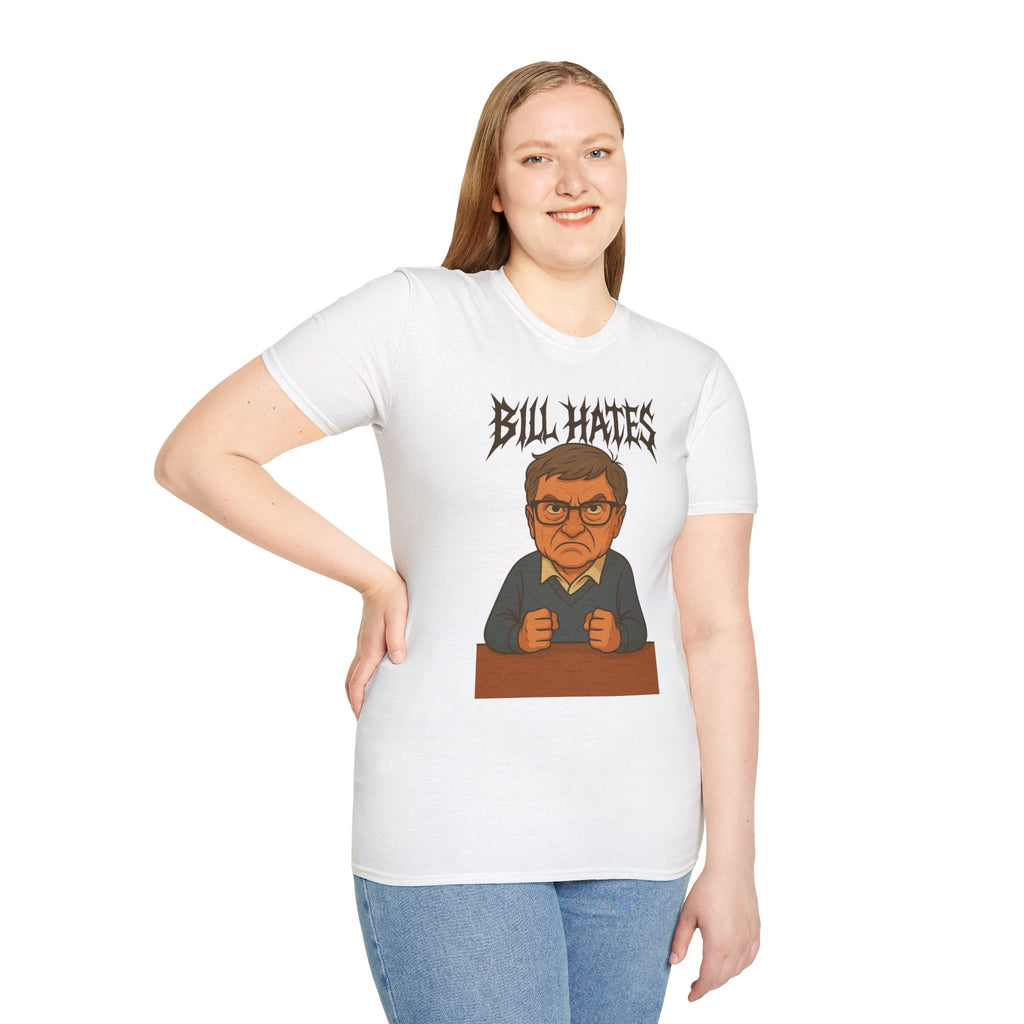 Bill Hates funny shirt parody apparel comedy tribute bill gates as a hateful person