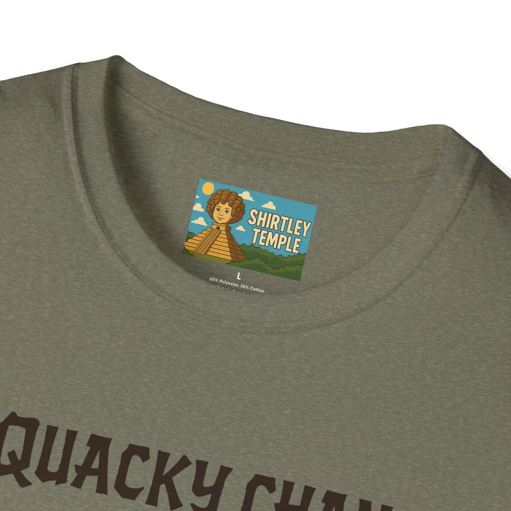 Quacky Chan Funny T-Shirt, Jackie Chan Duck Mashup Tee, Martial Arts Quack Movie Star Shirt, Comedy Parody Apparel, Unisex Softstyle Top