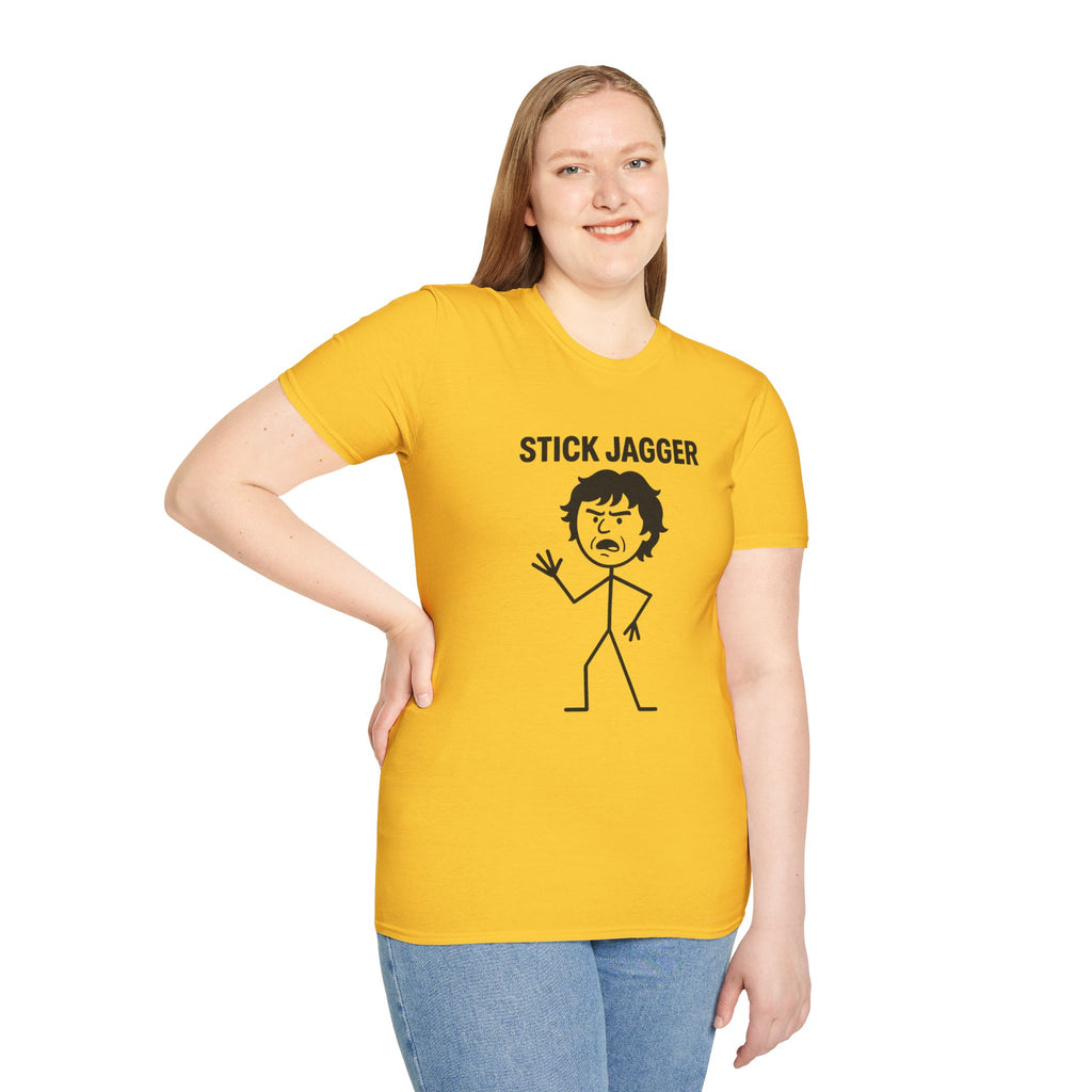 Stick Jagger Funny Shirt, Stick Figure Parody Wordplay T-Shirt, Pun Mashup Tee, Humorous Graphic Top, Sarcastic Slogan Clothing