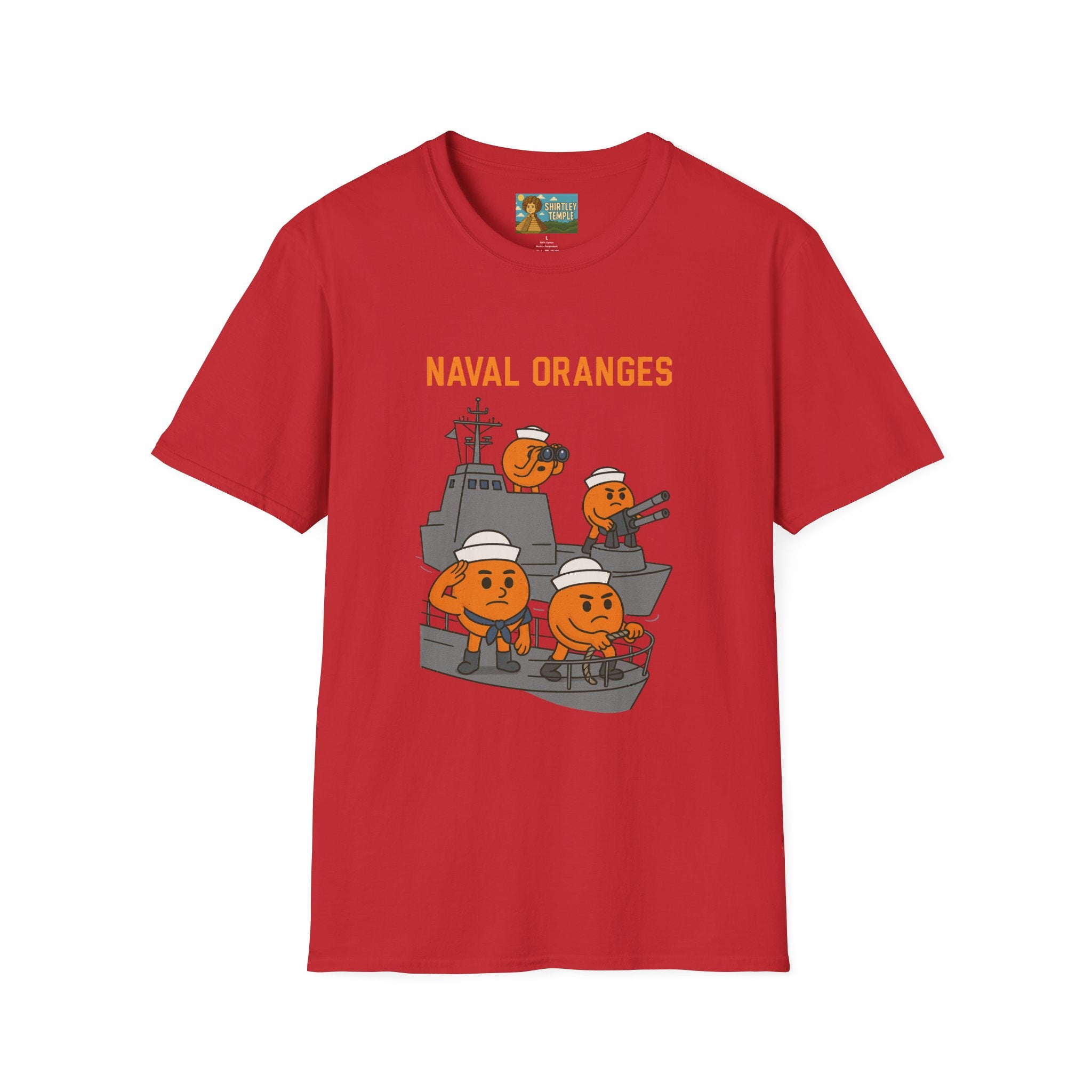 Naval Oranges Unisex Softstyle T-Shirt, Funny Shirt Parody Wordplay Mashup, Navy People Comedy Pun Punny, Navel Oranges Tee, Citrus Humor