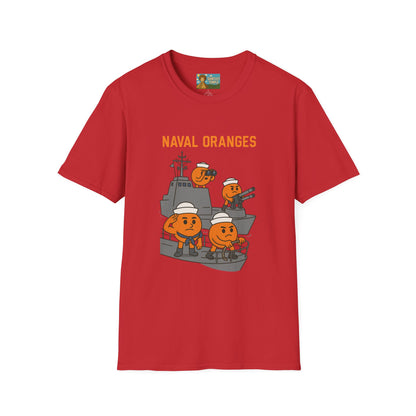 Naval Oranges Unisex Softstyle T-Shirt, Funny Shirt Parody Wordplay Mashup, Navy People Comedy Pun Punny, Navel Oranges Tee, Citrus Humor