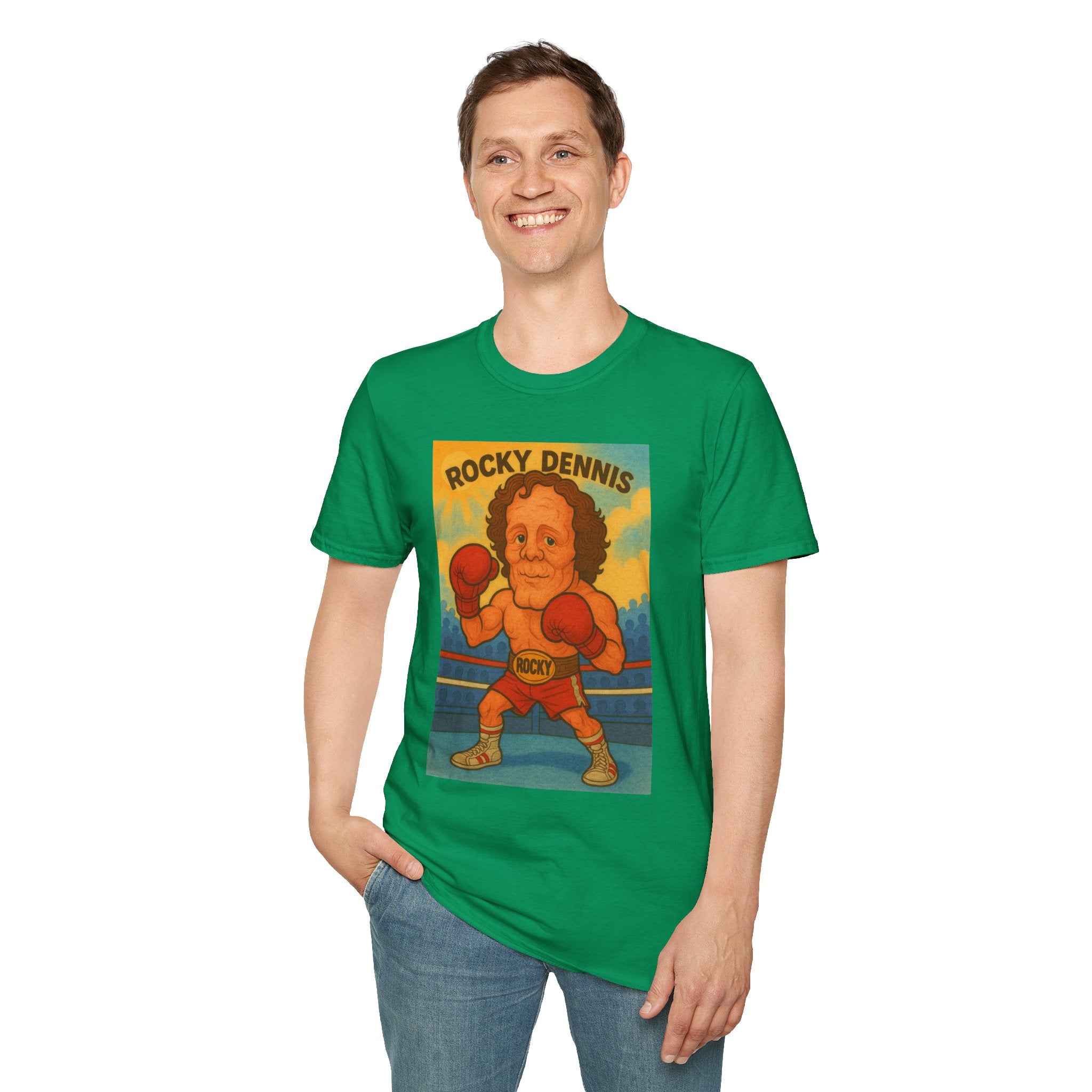 Rocky Dennis The Mask Rocky Mashup T-Shirt, Funny Movie Crossover Tee, Rocky Balboa Gift Shirt, Unisex Softstyle Top