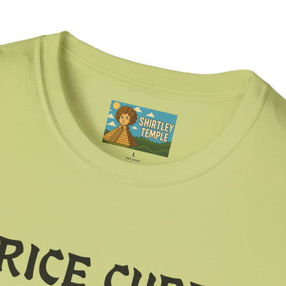 Rice Cube Funny T-Shirt, Ice Cube Asian Parody Shirt, Wordplay Tee, Hip-Hop Music Fan Gift, Unisex Softstyle Top