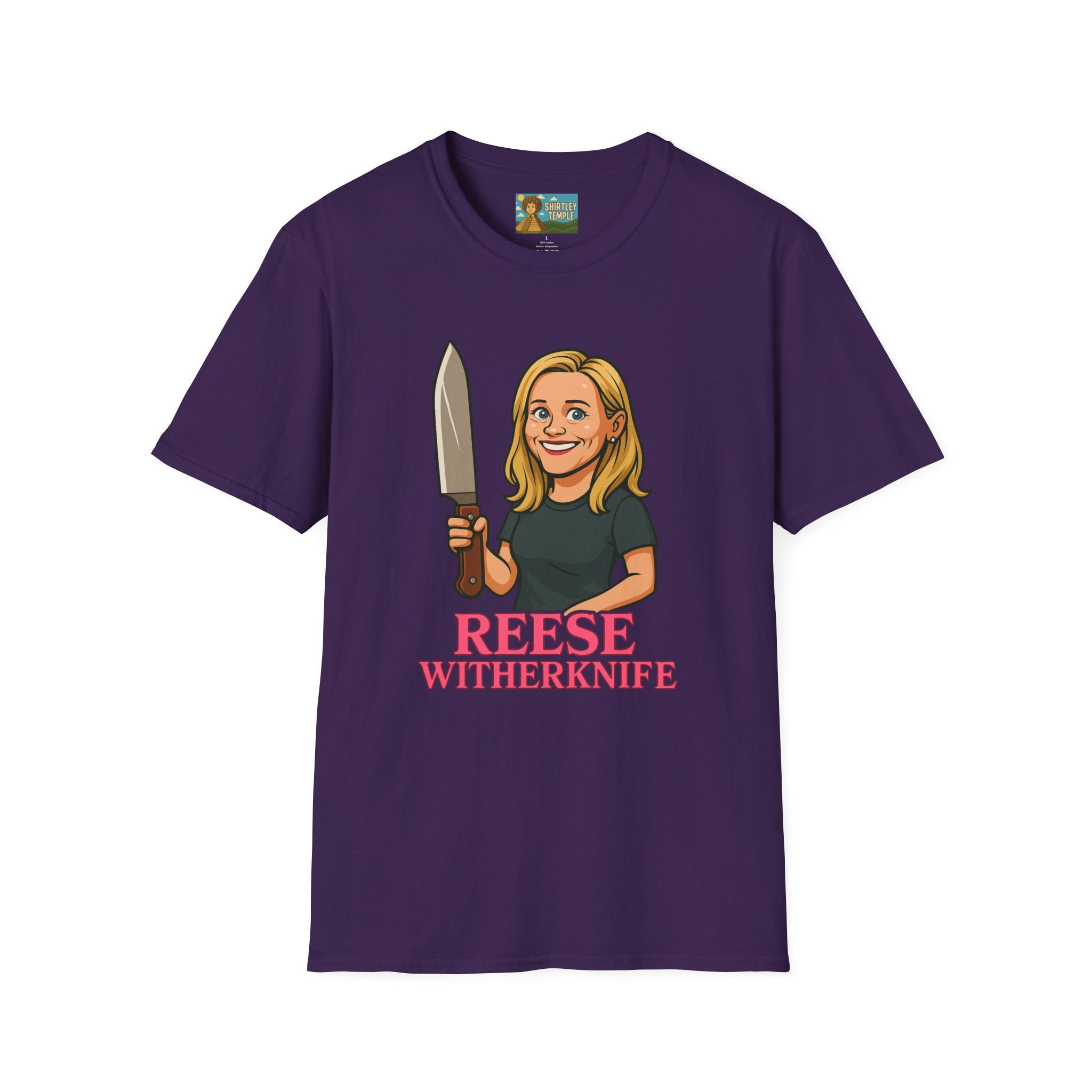 Reese Witherknife Funny Shirt, Comedy Parody Actress Tee, Unisex Softstyle T-Shirt, Wordplay Giant Knife Top, Gift for Movie Lovers, Pop