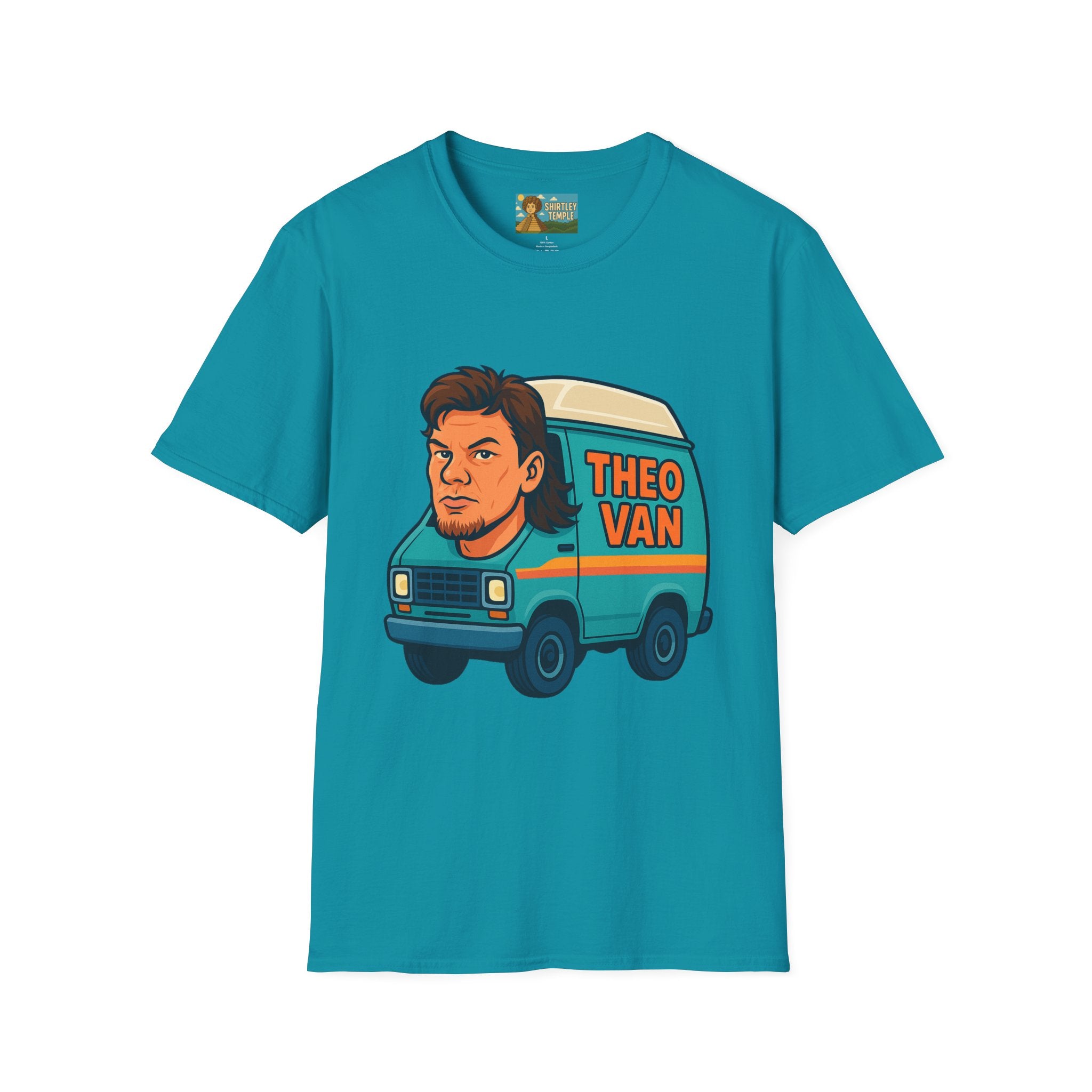 Theo Van (Theo Von + Van = Theo Van) Funny Tribute T-Shirt, Comedy Mashup Tee, Comedian Parody Shirt, Unisex Softstyle Top, Van Lover Gift