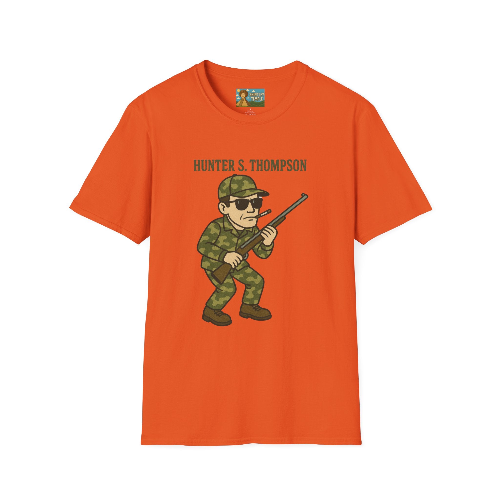 Hunter S Thompson Funny Shirt, Parody Apparel, Comedy Tribute Mashup Pun Unisex Softstyle T-Shirt