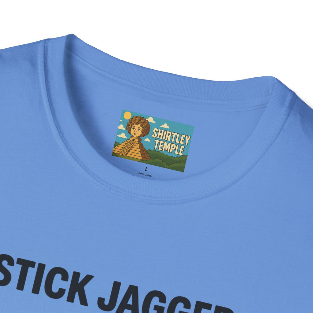 Stick Jagger Funny Shirt, Stick Figure Parody Wordplay T-Shirt, Pun Mashup Tee, Humorous Graphic Top, Sarcastic Slogan Clothing