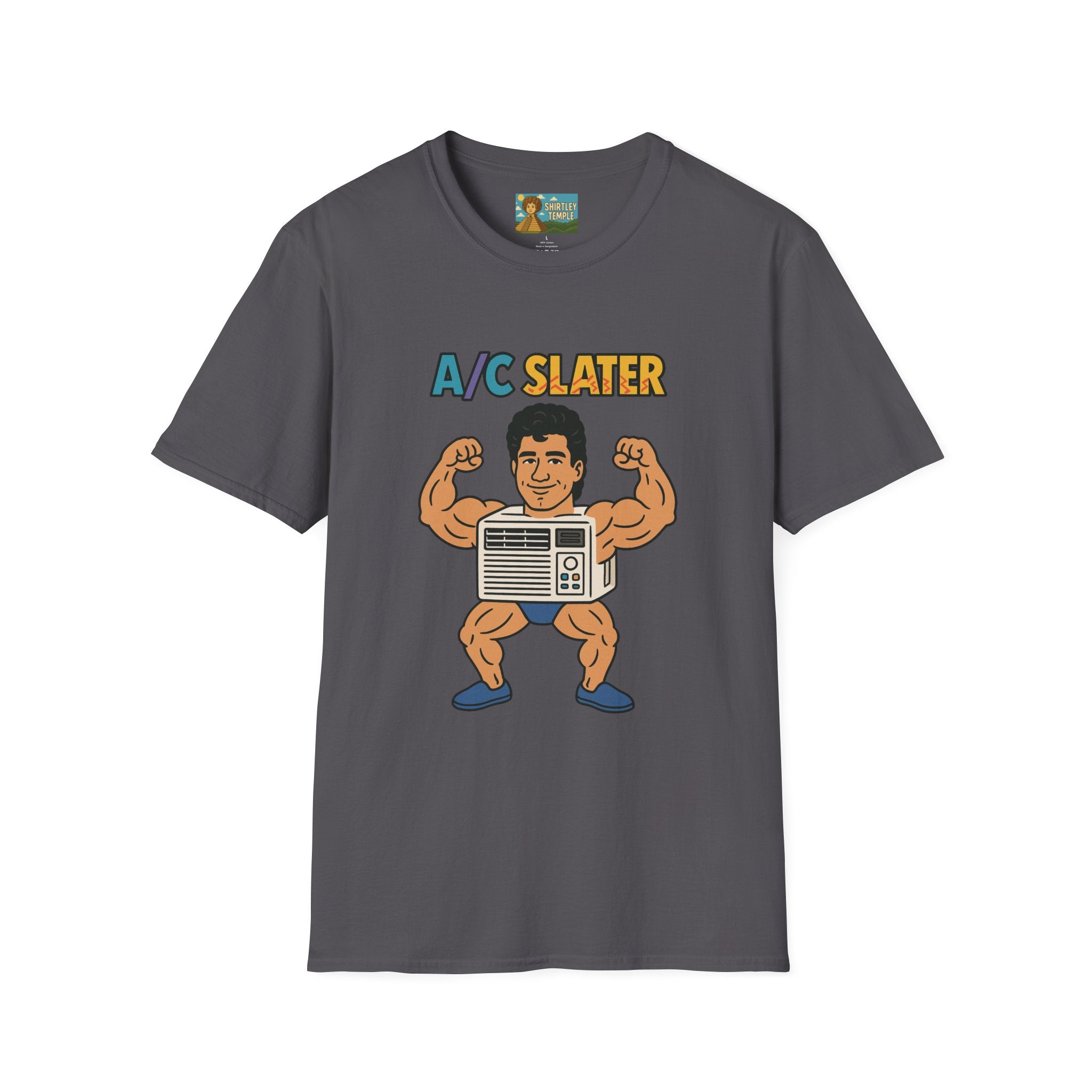 A/C Slater Word Play Unisex Softstyle T-Shirt, Saved by the Bell Tee, Funny Air Conditioner Shirt, Retro 90s Clothing, Vintage TV Fan Gift