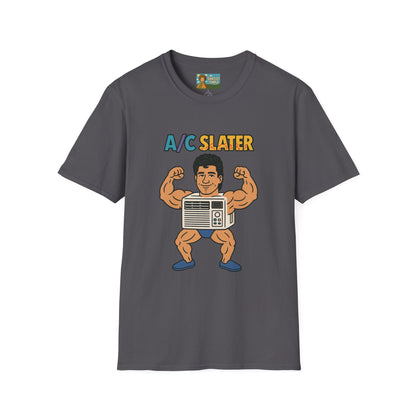 A/C Slater Word Play Unisex Softstyle T-Shirt, Saved by the Bell Tee, Funny Air Conditioner Shirt, Retro 90s Clothing, Vintage TV Fan Gift